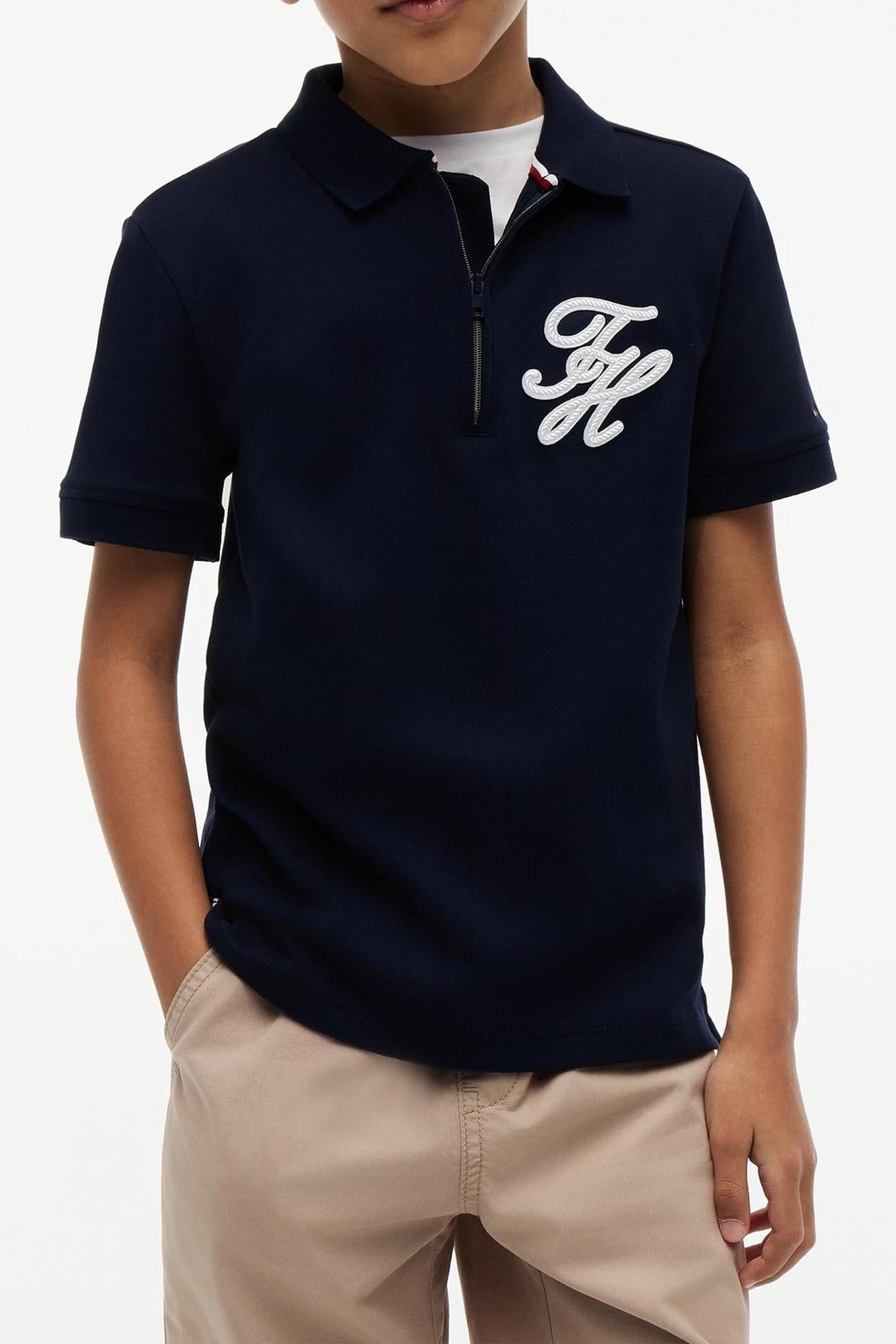 BOYS TH SCRIPT INTERLOCK DARK NIGHT NAVY 1