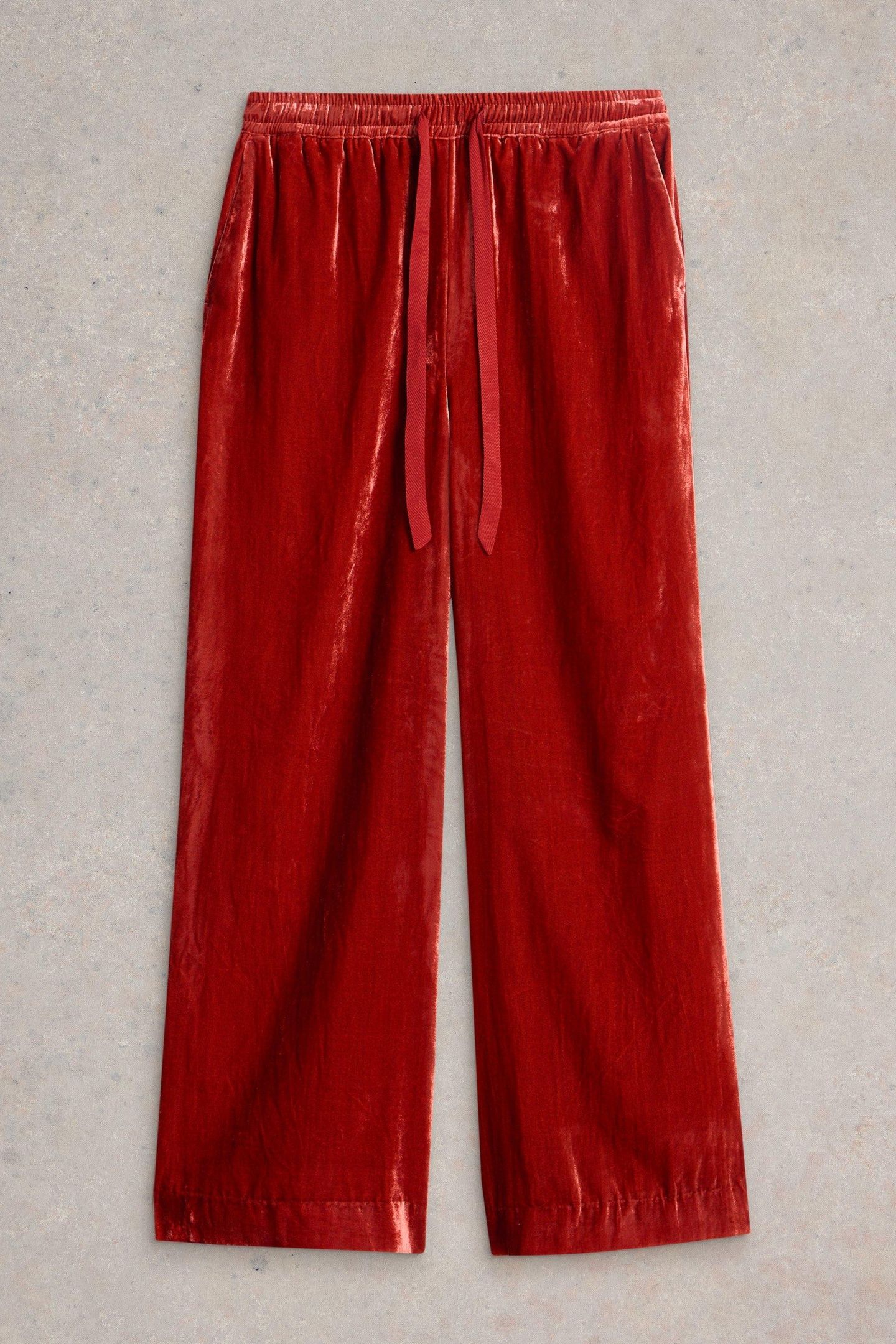 FREDA WIDE LEG VELVET TROUSER DARK ORANGE 3