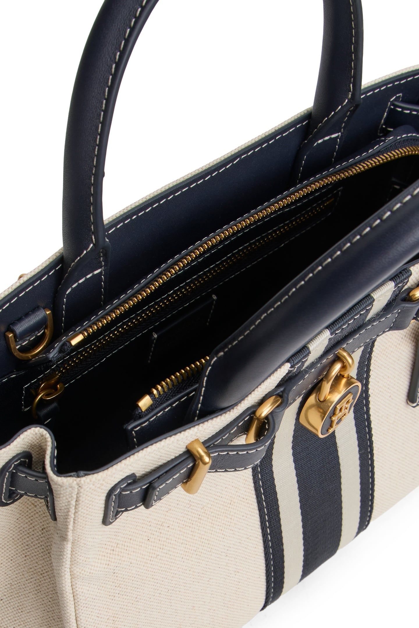AMERICAN ICON MINI TOTE WHITE CANVAS/BLUE 5