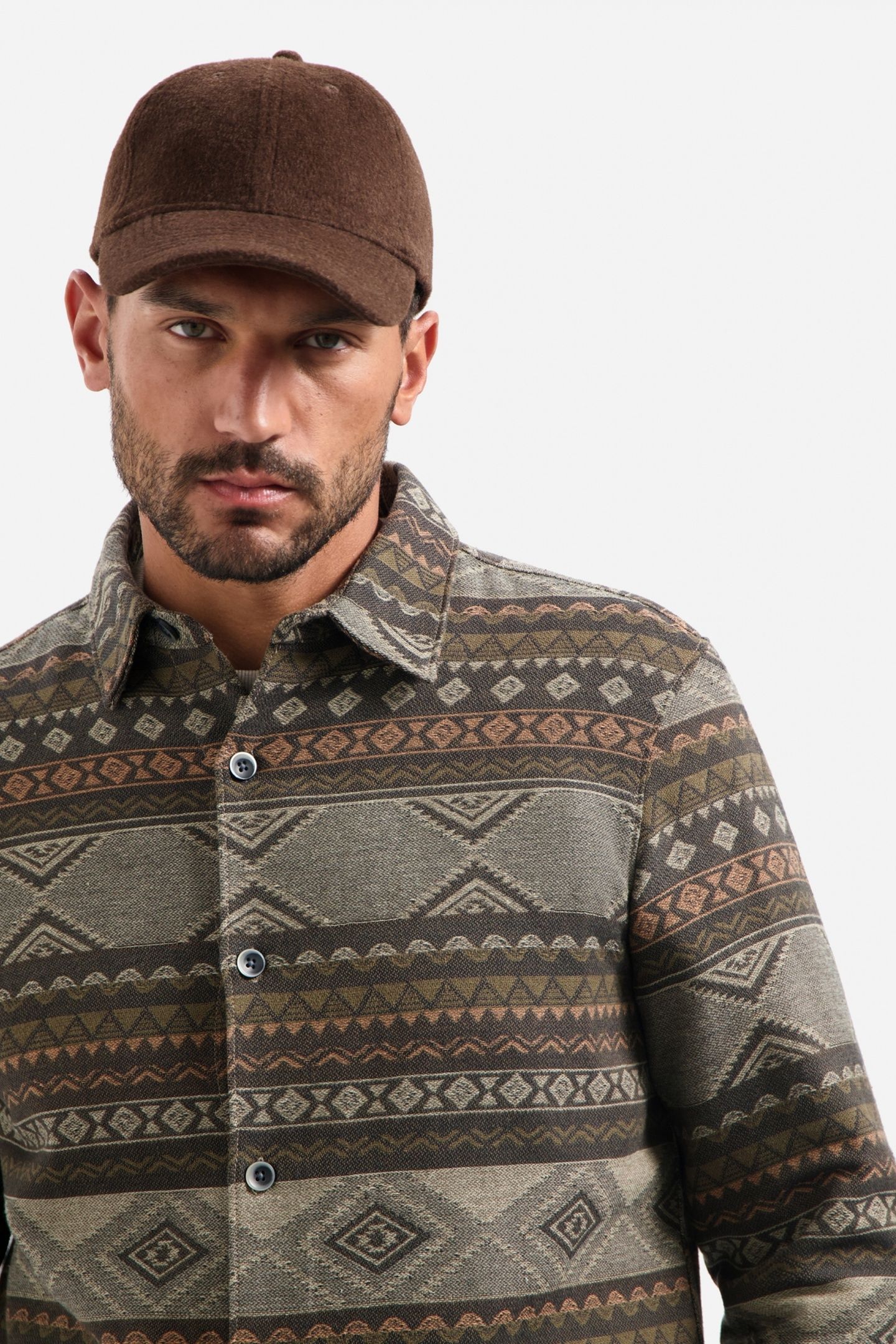OVERSHIRT BUTTONS JACQUARD TAUPE 3