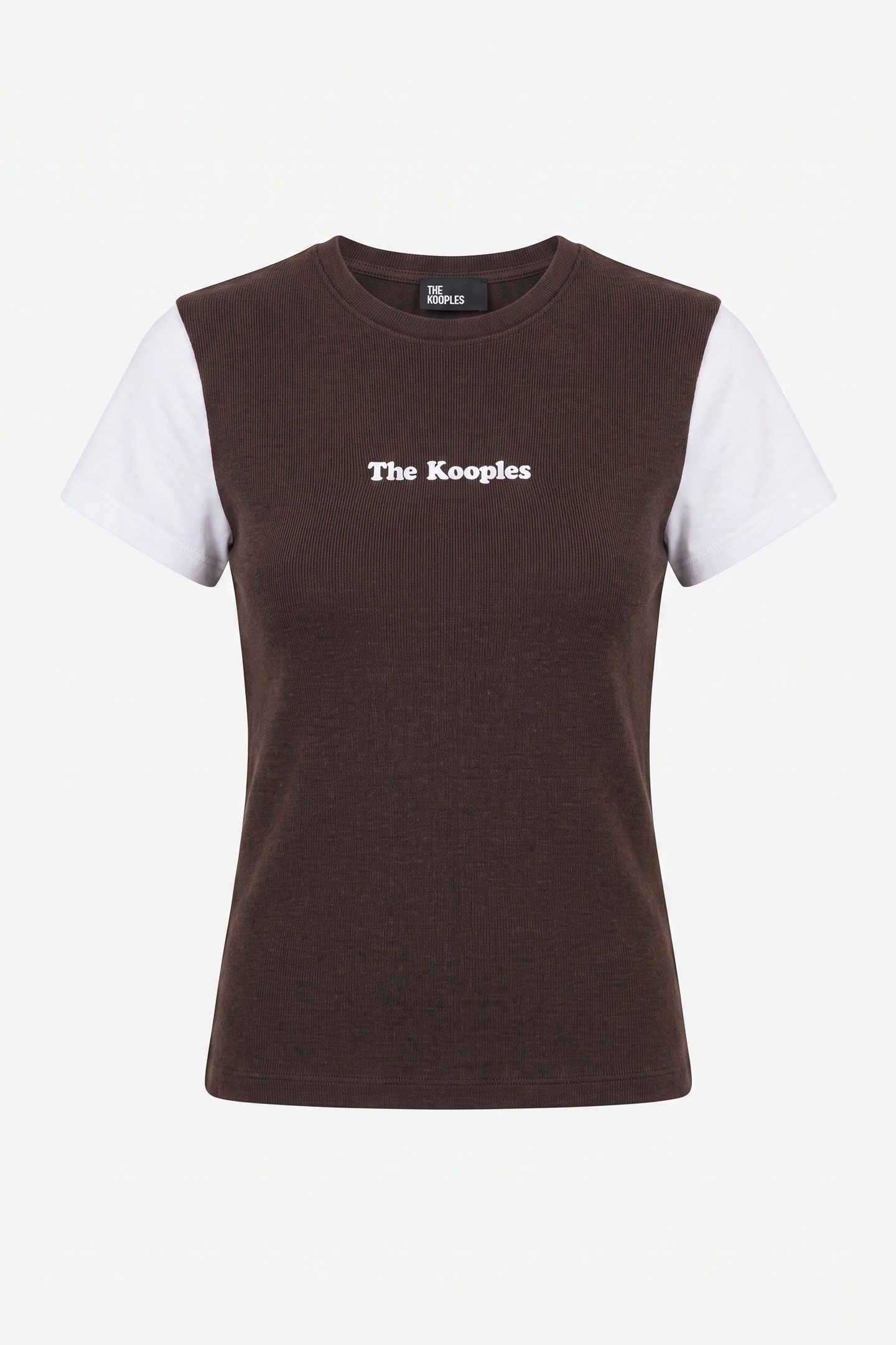 SHORT-SLEEVED T-SHIRT W FRONT PRINT BROWN / BLACK 4