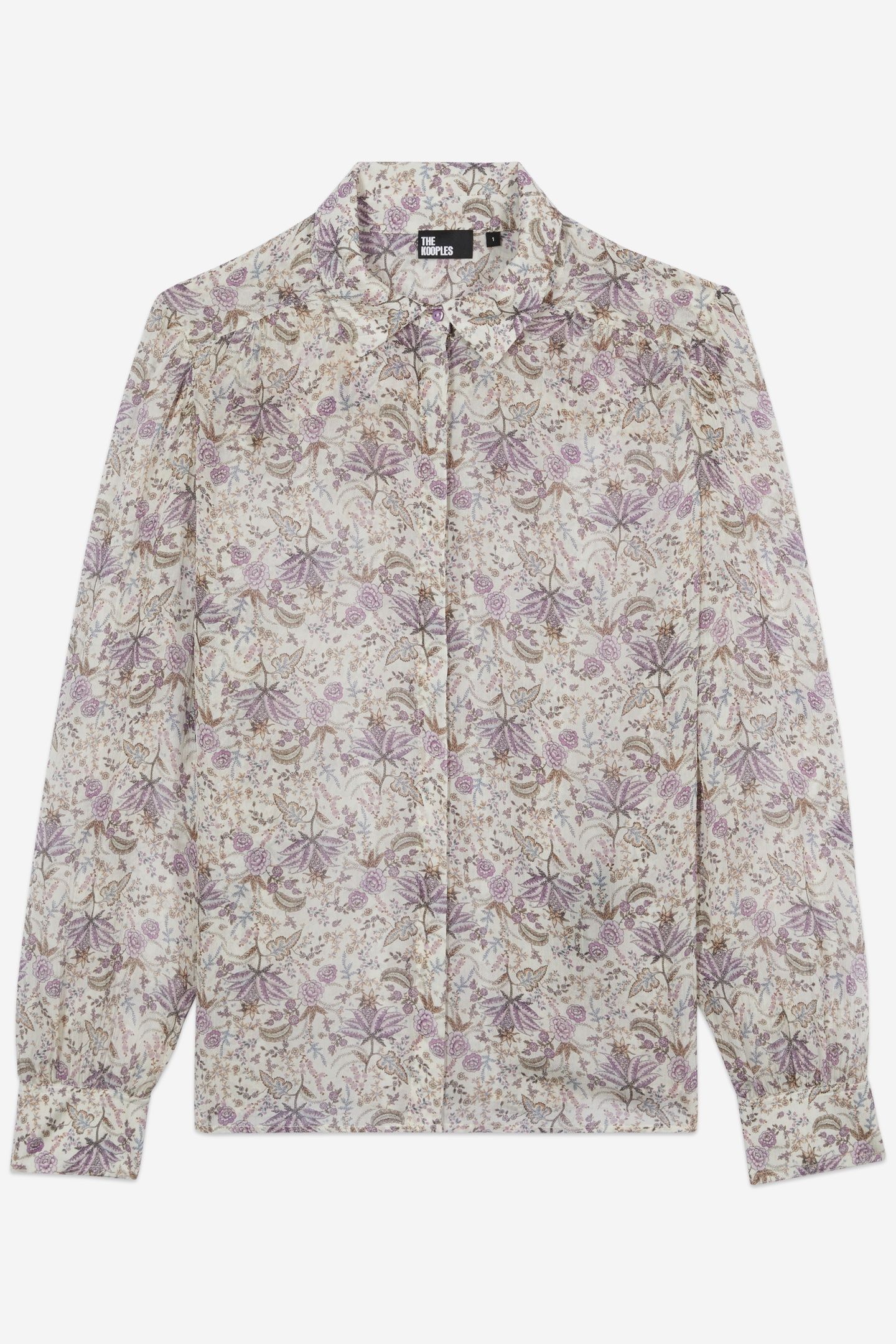 LONG-SLEEVED SHIRT WITH CLASSIC COLLAR ECRU/MAUVECHALK 5