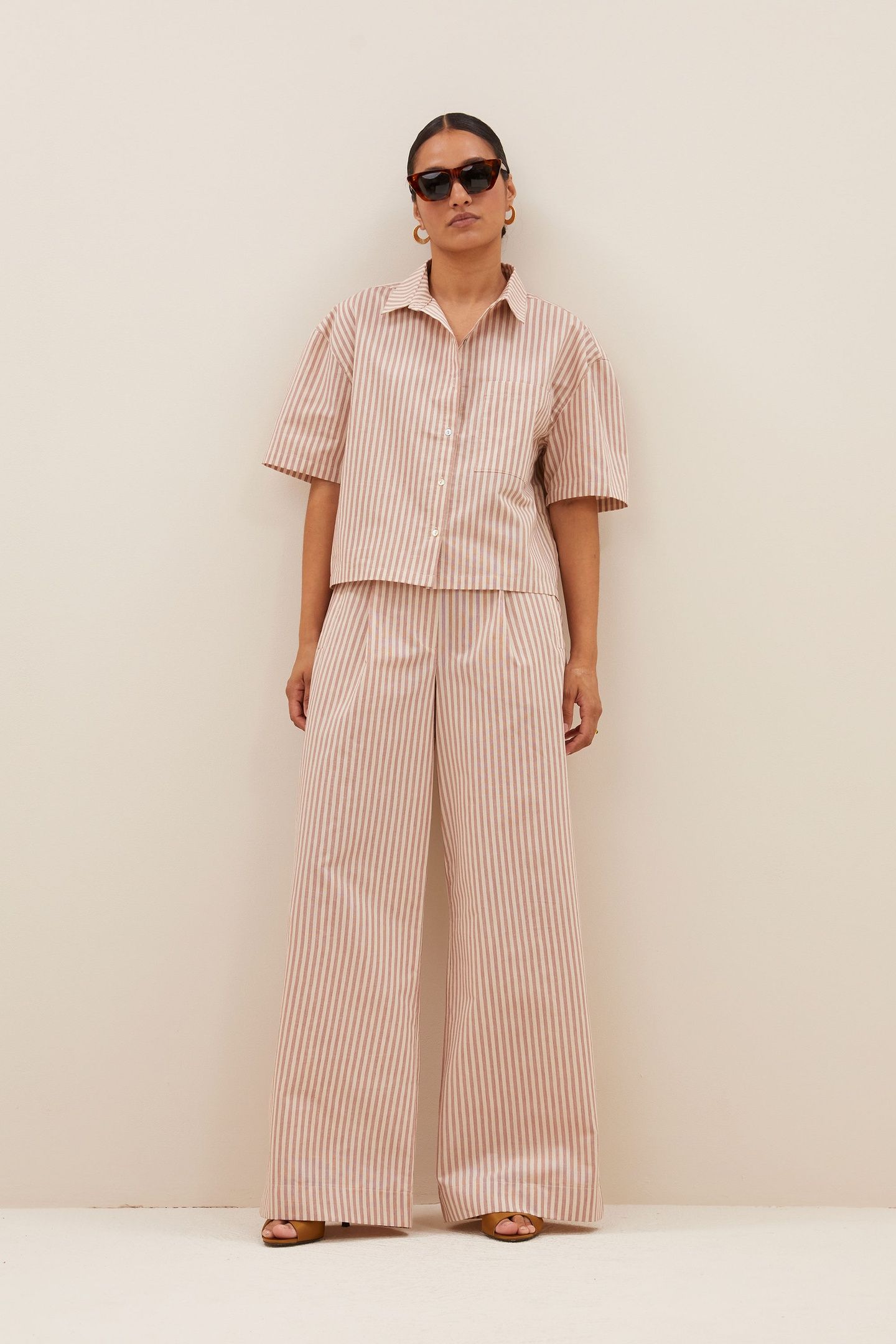 CRIS STRIPE BLOUSE COPPER SMALL STRIPE 2
