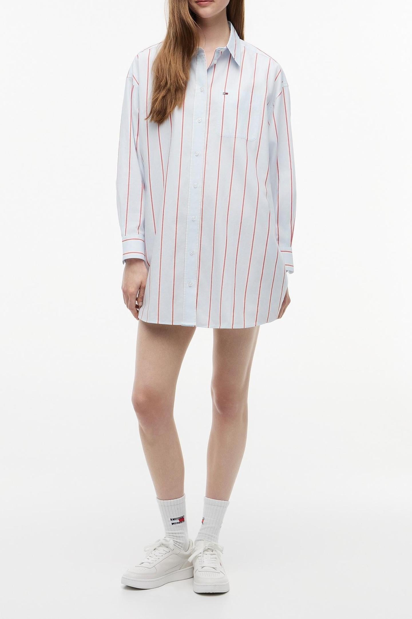 OVERSIZED SHIRT DRESS KINGLY BLUE/MULTI STRIPE 1