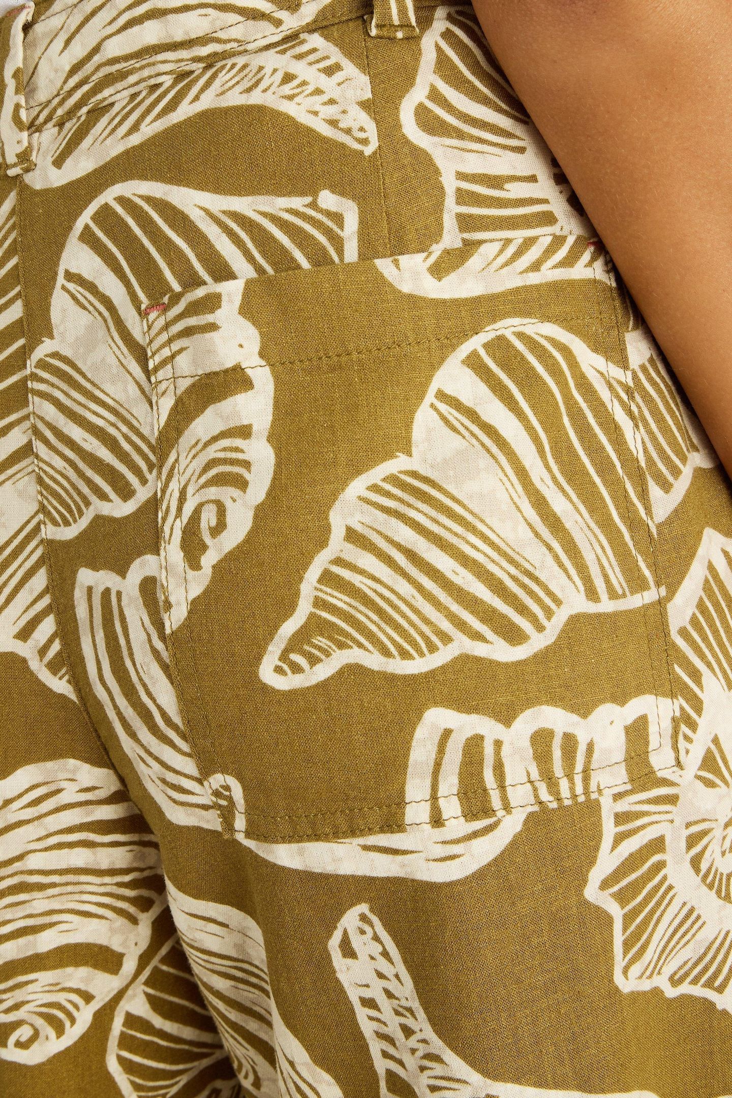 ROXY LINEN BLEND CULOTTE GREEN PRINT 4