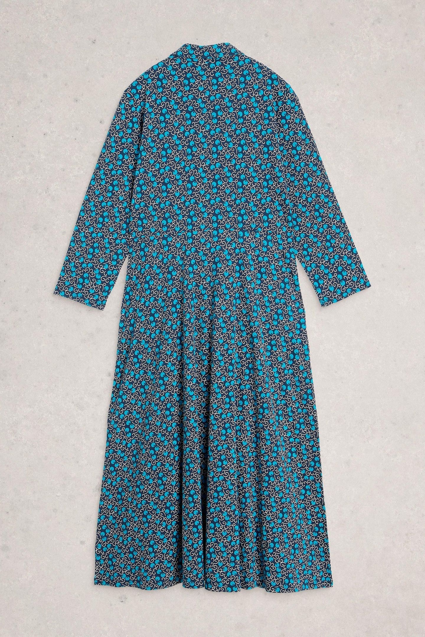 PIA JERSEY SHIRT DRESS NAVY MULTI 2