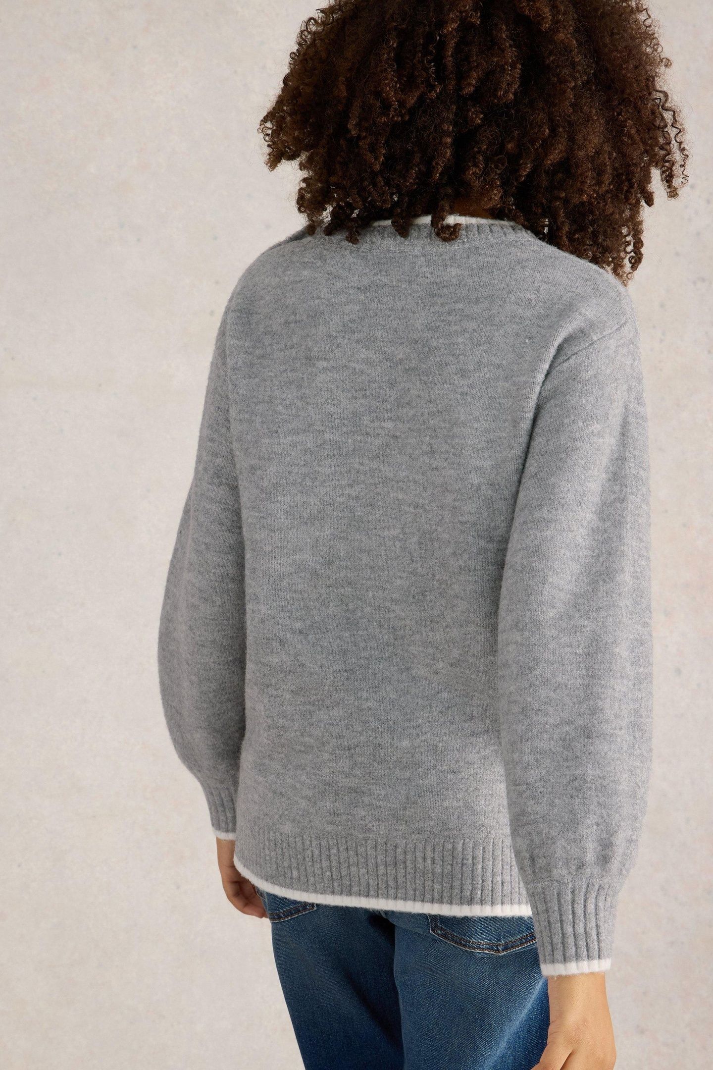 LUCY LONGLINE JUMPER LIGHT GREY 2