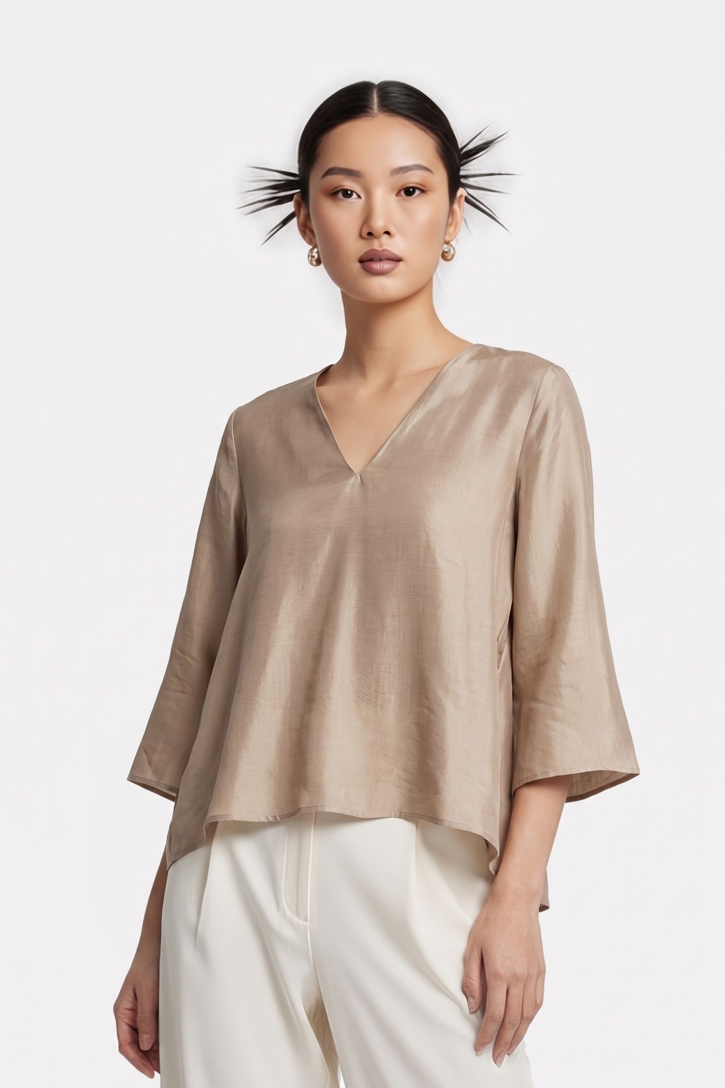 HYSS TUNIC BLOUSE BEIGE 1
