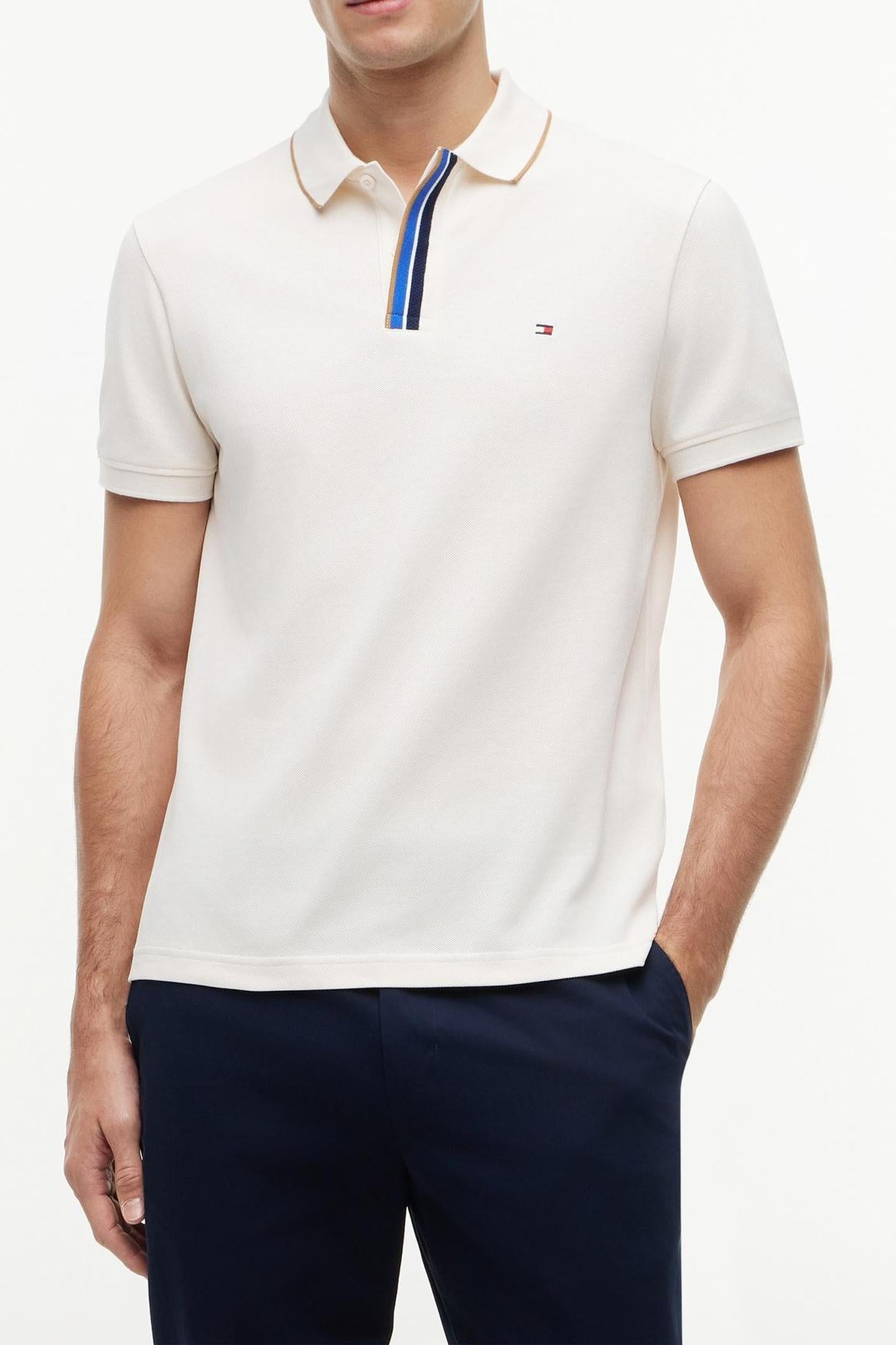 PIQUE PLACKET T-SHIRT IVORY PETAL 1