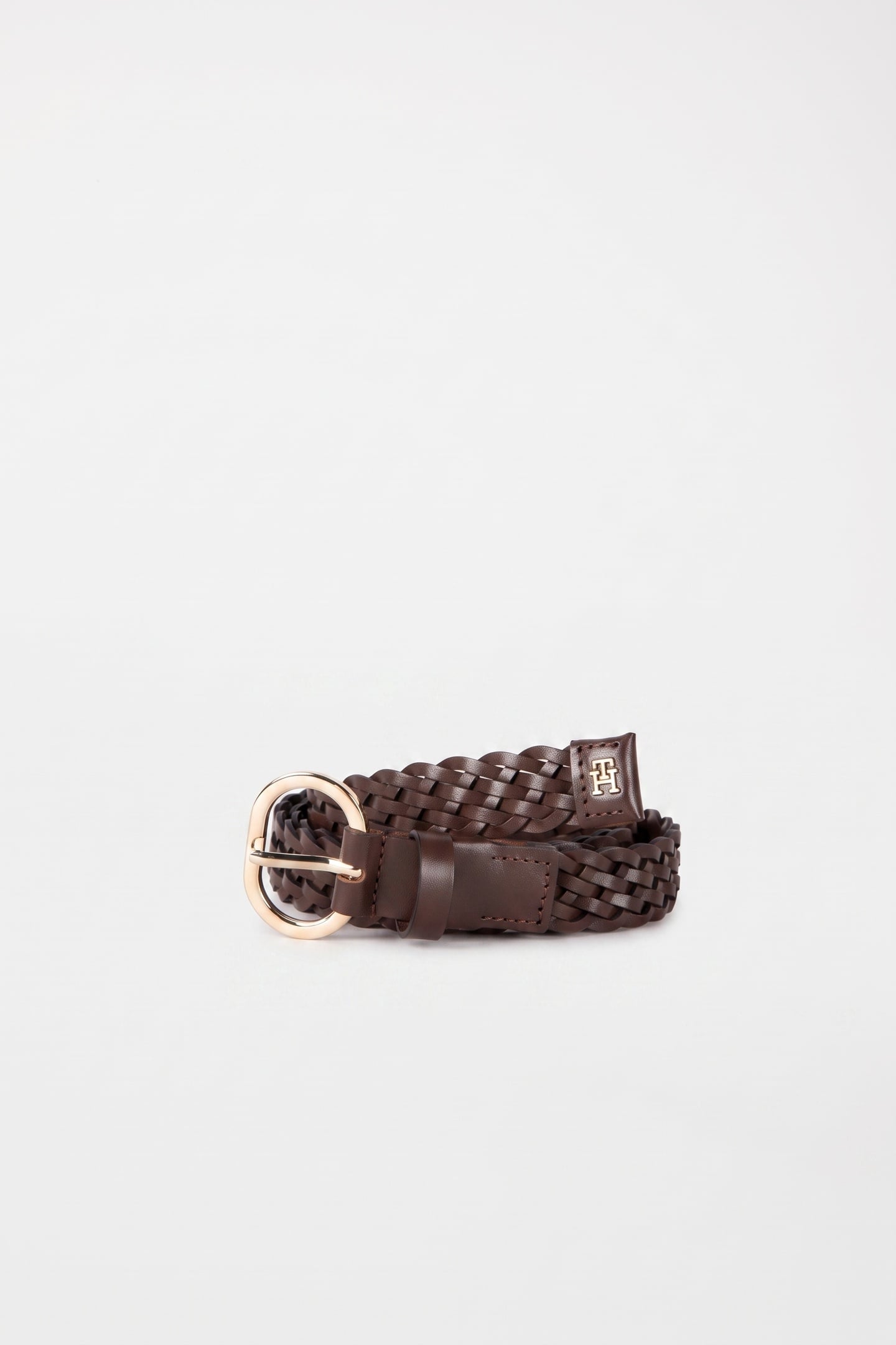 TH CHIC 2.5 WOVEN LEATHER BELT RICH WALNUT 1