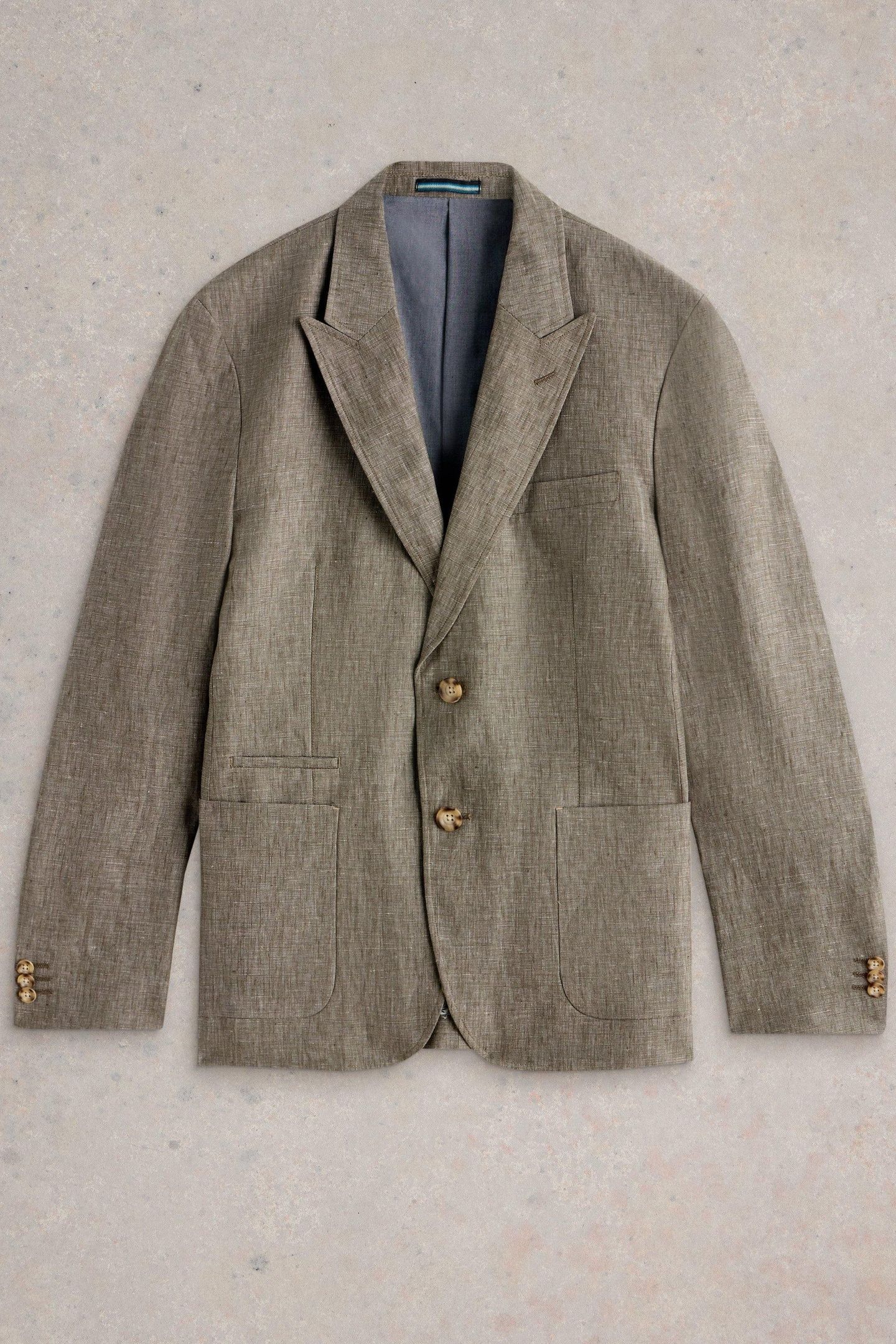 PEAK LEPAL LINEN BLAZER KHAKI GREEN 4