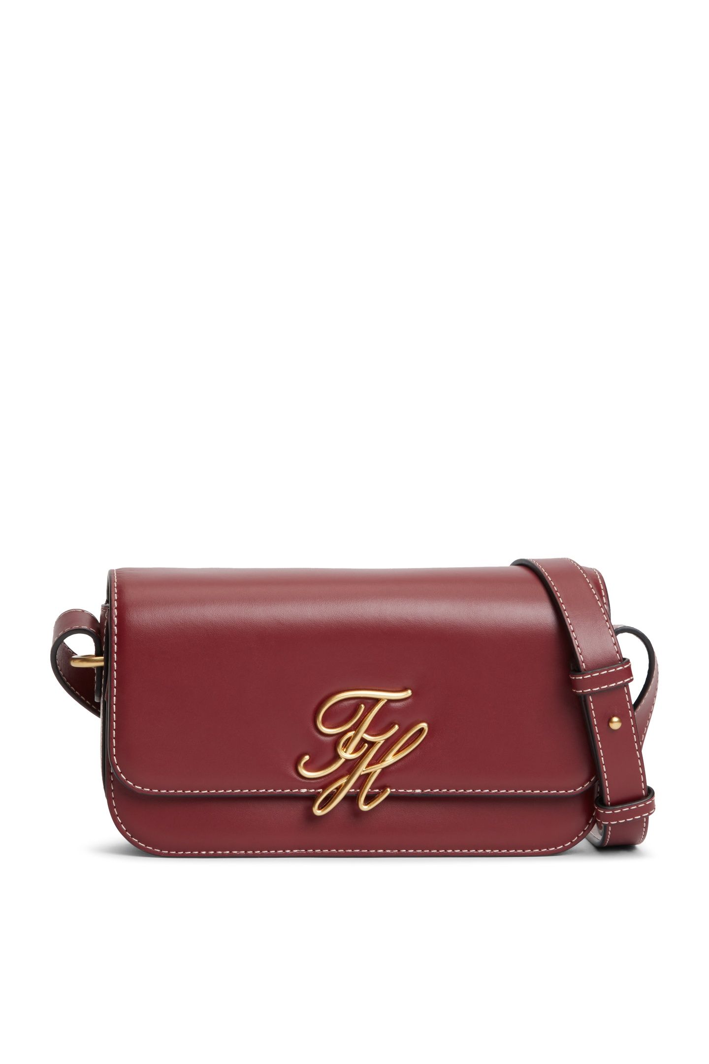 SCRIPT FLAP CROSSOVER VELVET MAROON 2