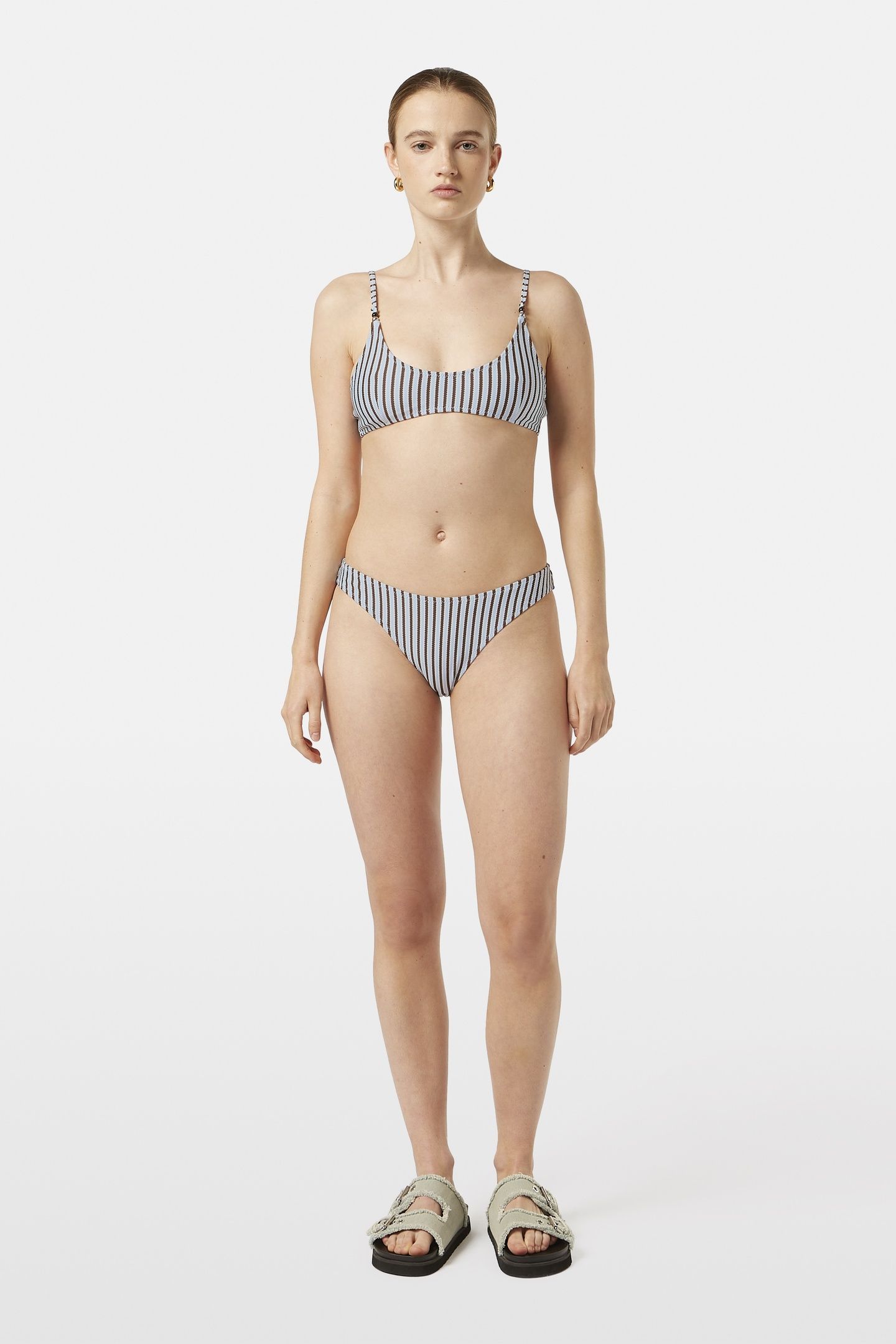 TEXTURED STRIPE BIKINI TOP COLD BREW 2