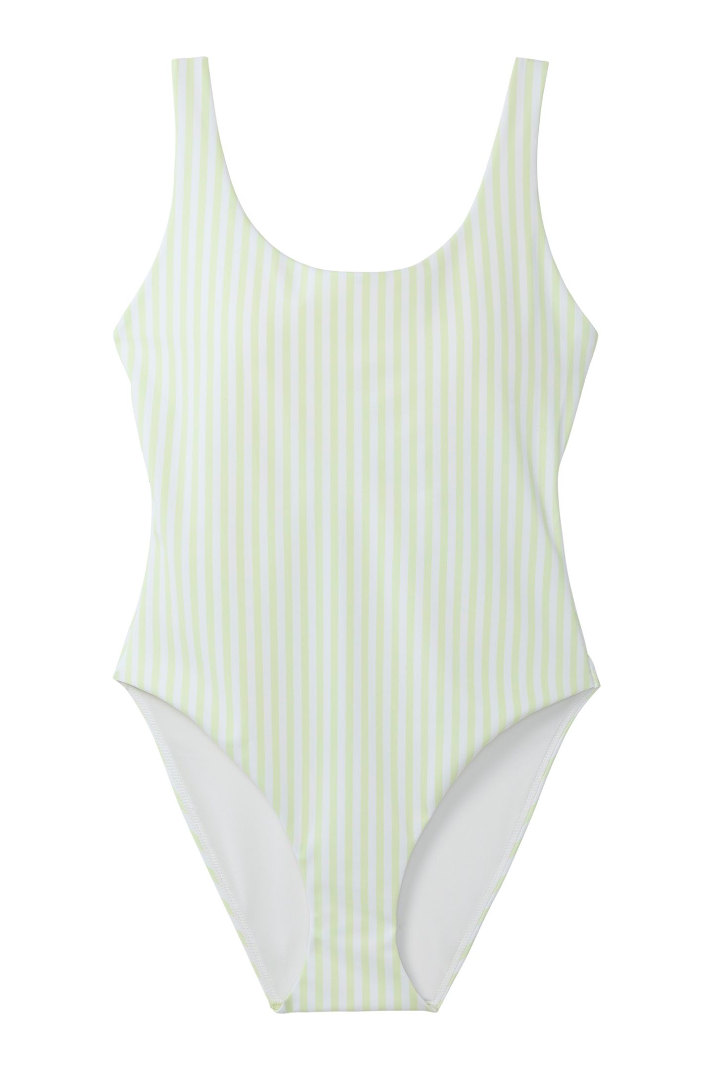 SCOOP BACK ONE PIECE PENNY STRIPE W WHITE JADE 4