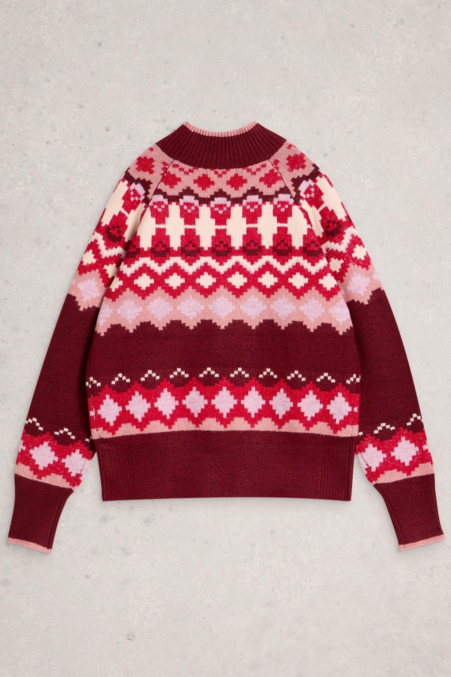 FAIRISLE HIGH NECK JUMPER PLUM MULTI 2