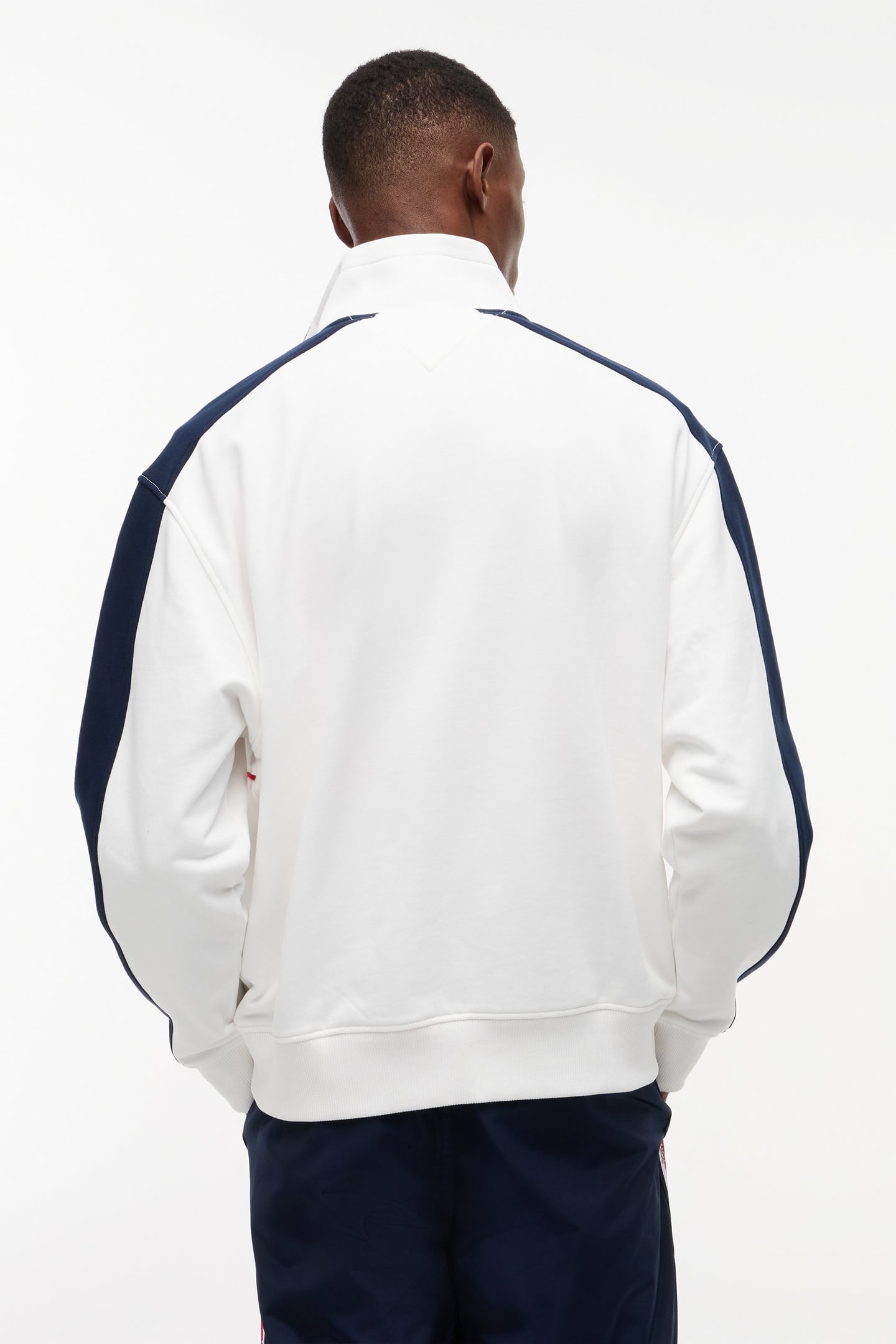 RELAXED COLORBLOCK QUARTER ZIP ECRU 3