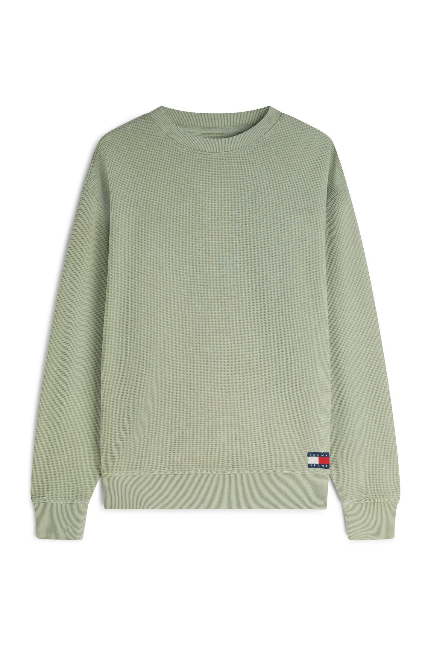 RELAXED WASHED WAFFLE KNIT SPRING OLIVE 4
