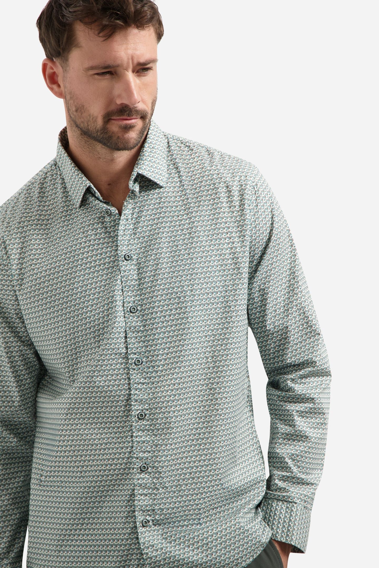 SHIRT STRETCH ALLOVER PRINTED SEABLUE 6