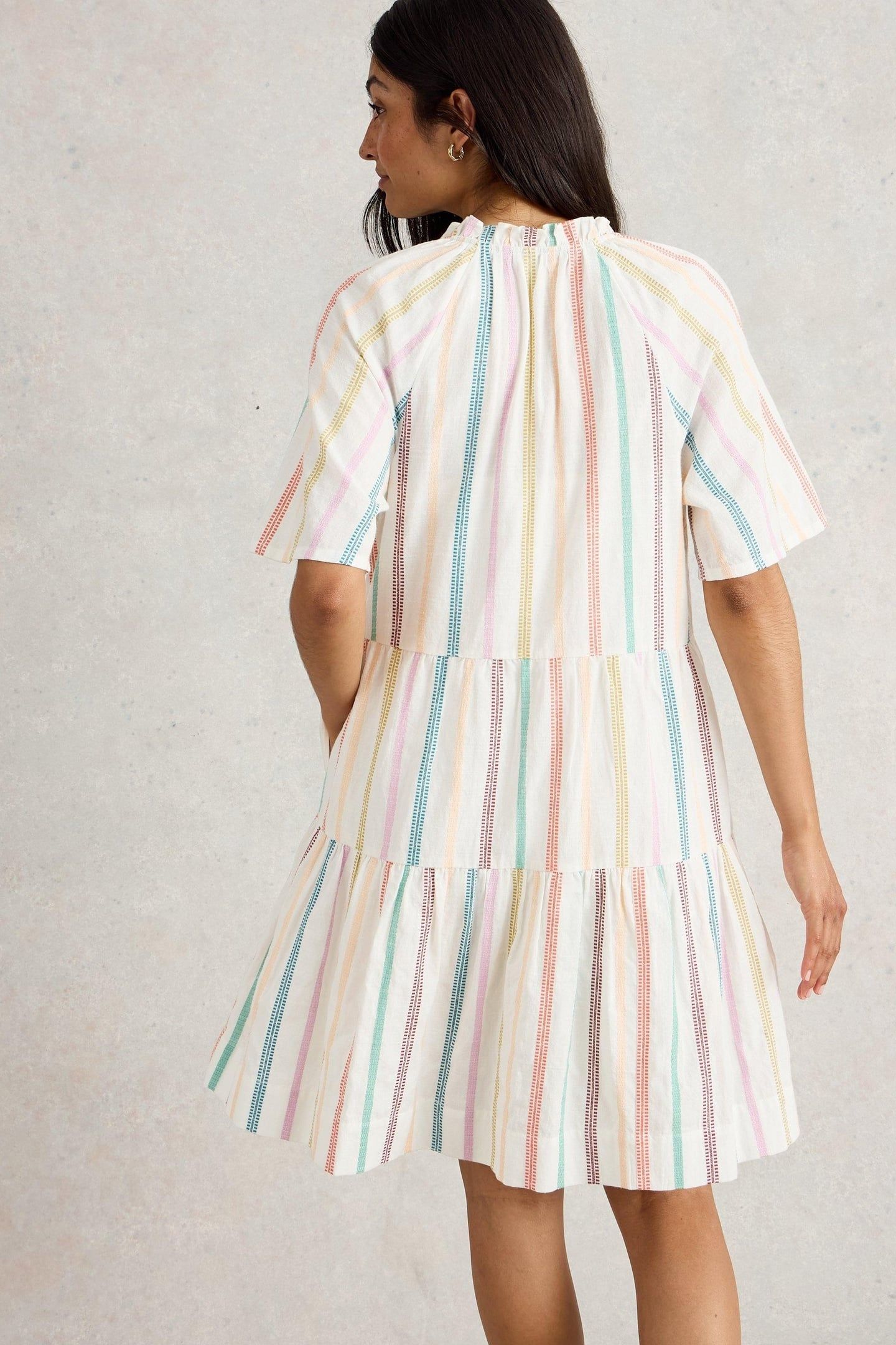 SOPHIA STRIPE DRESS NATURAL MULTI 4