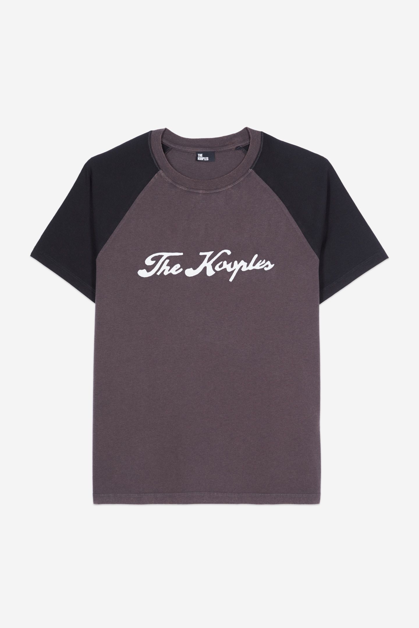 SHORT-SLEEVED RAGLAN T-SHIRT W FELT PATCH BLACK WASHED 1