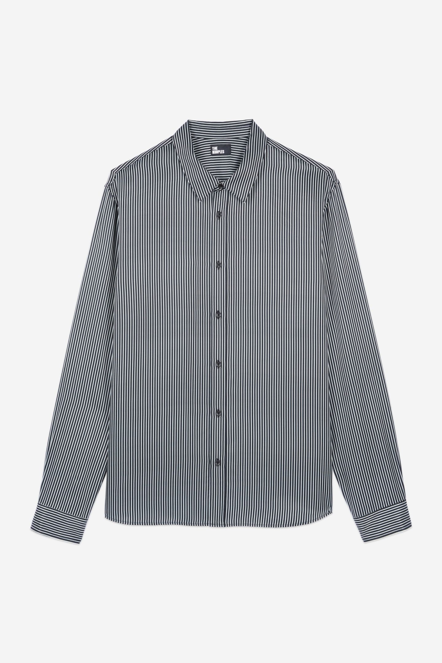LONG-SLEEVED SHIRT WITH MICRO-STRIPES BLACK WHITE 3