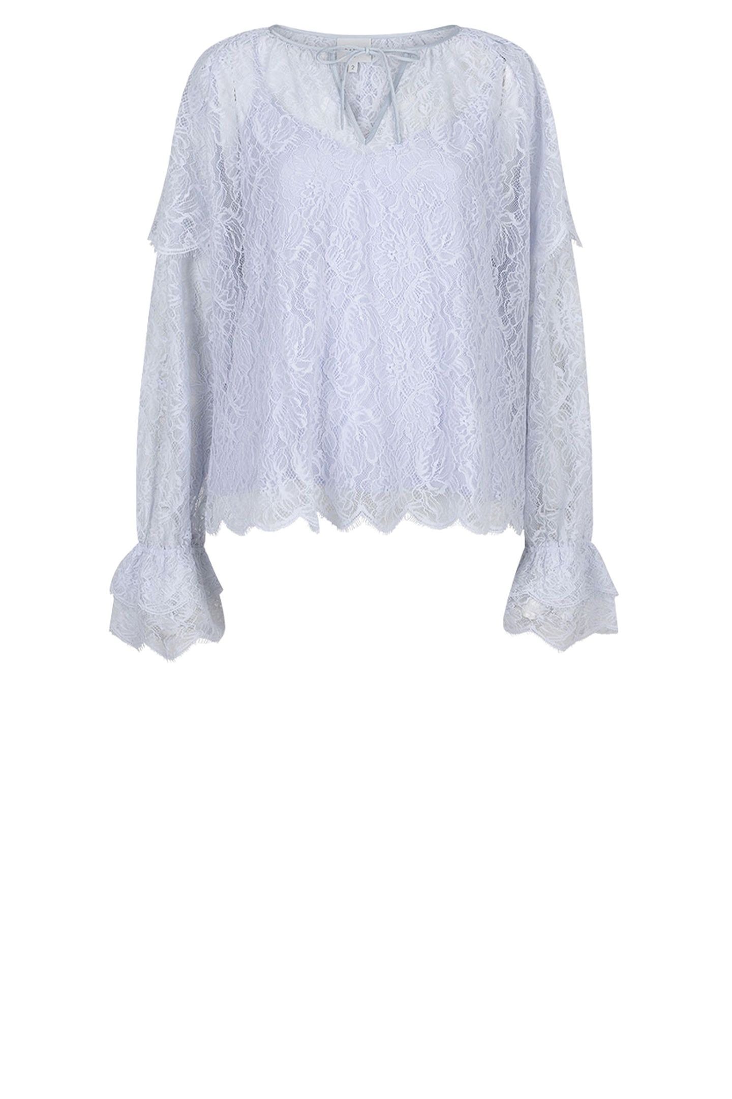 ZILAN BOHO DETAILED LACE TOP CRYSTAL BLUE 6