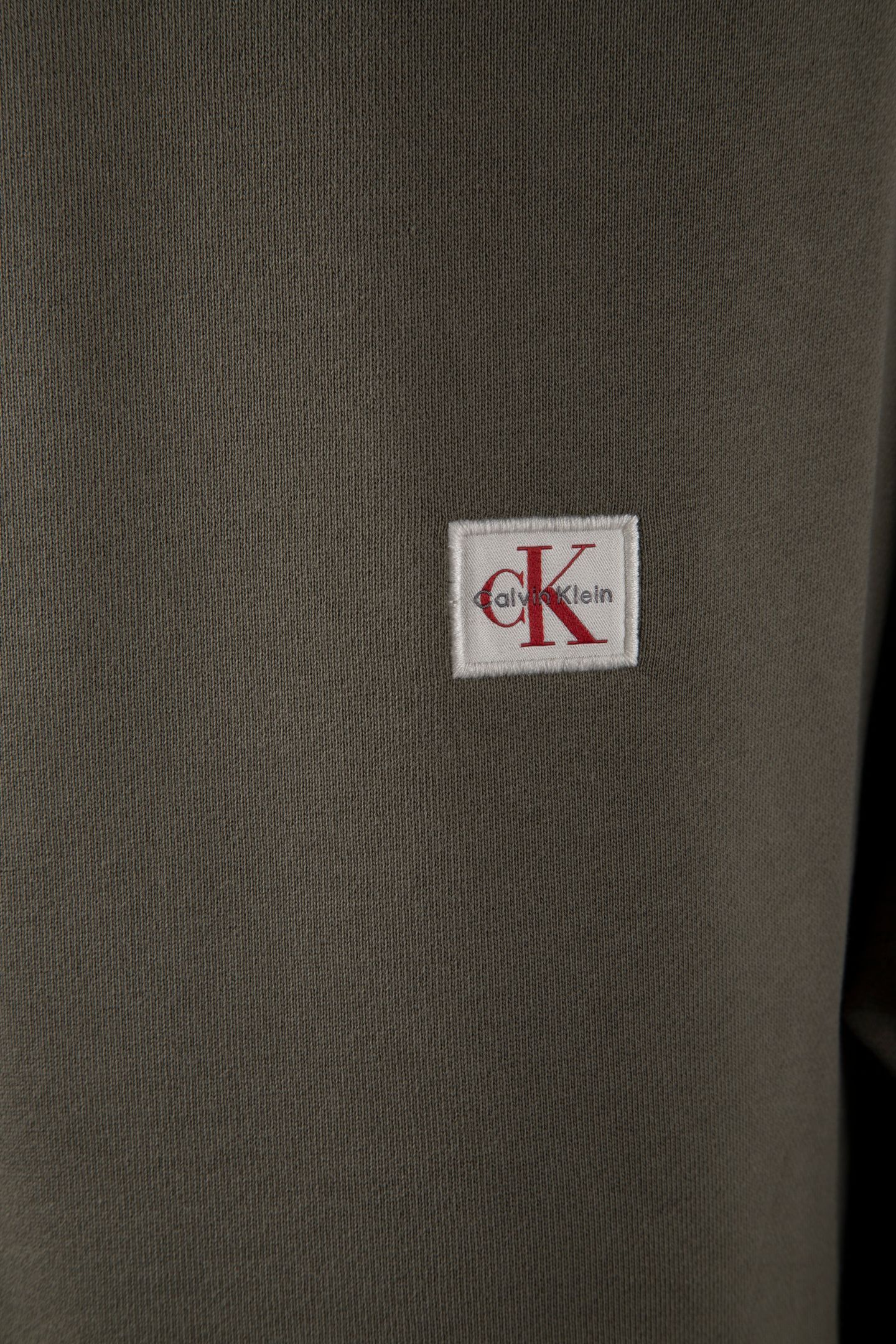 CLASSIC LONG SLEEVE 350GSM TERRY WOVEN LABEL DUSTY OLIVE 4
