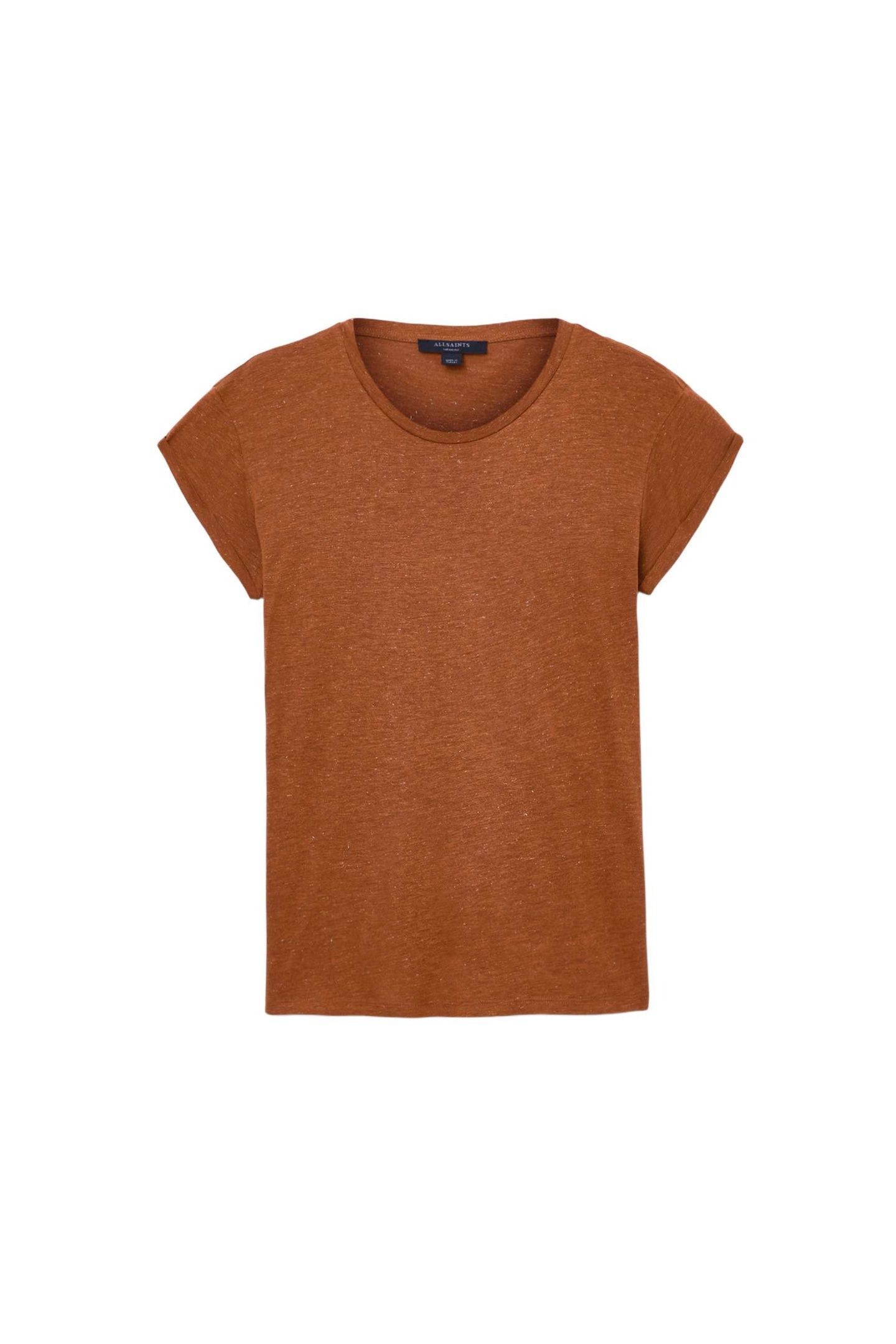 ANNA SHIMMER TEE RUST BROWN 6
