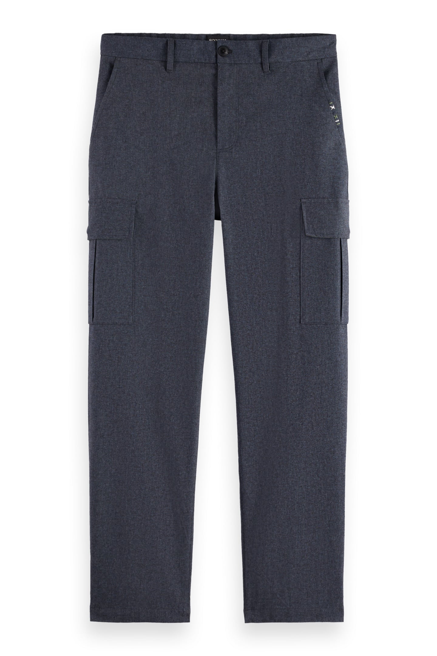 MELANGE COTTON-BLEND RELAXED STRAIGHT FIT CARGO GREY MELANGE 4