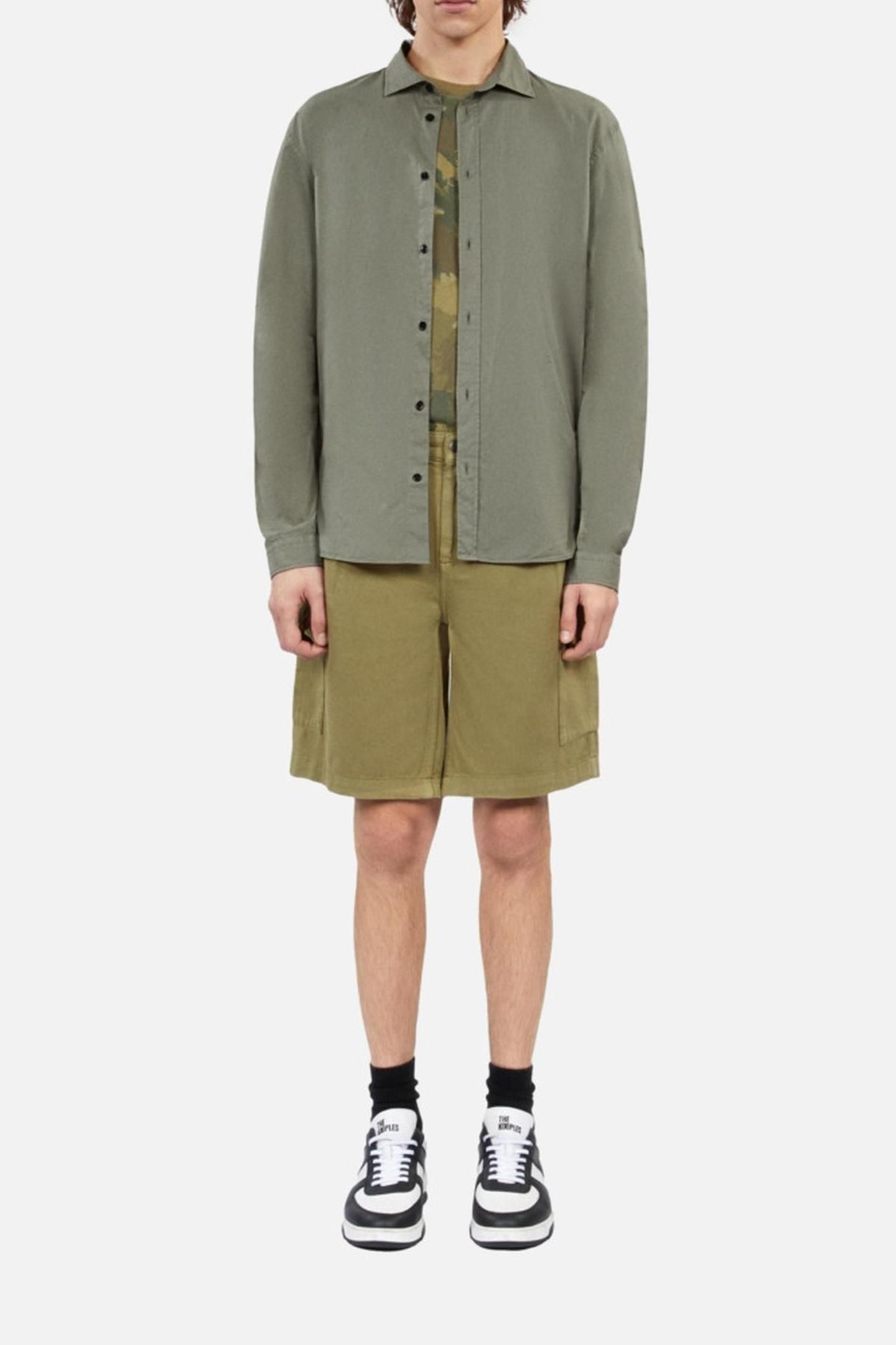 LONG-SLEEVED SHIRT WITH CLASSIC COLLAR WOOD KAKI 3