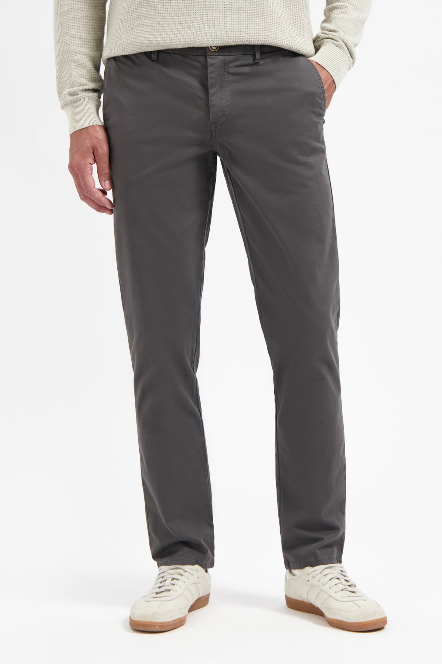 PANTS STRETCH GARMENT DYED DARK GREY 1