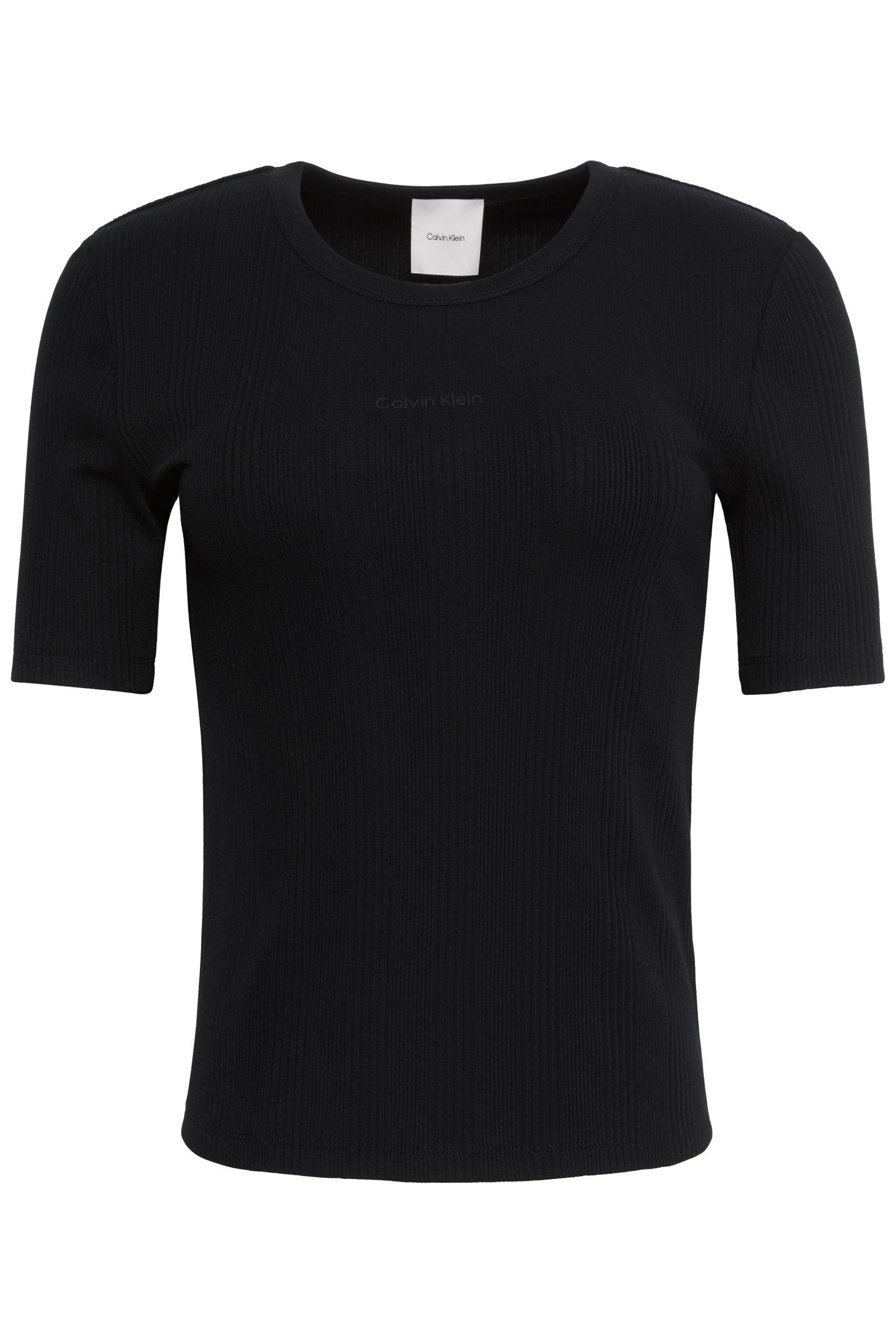 SLEEVELESS VARIEGATED RIB TOP BLACK 3
