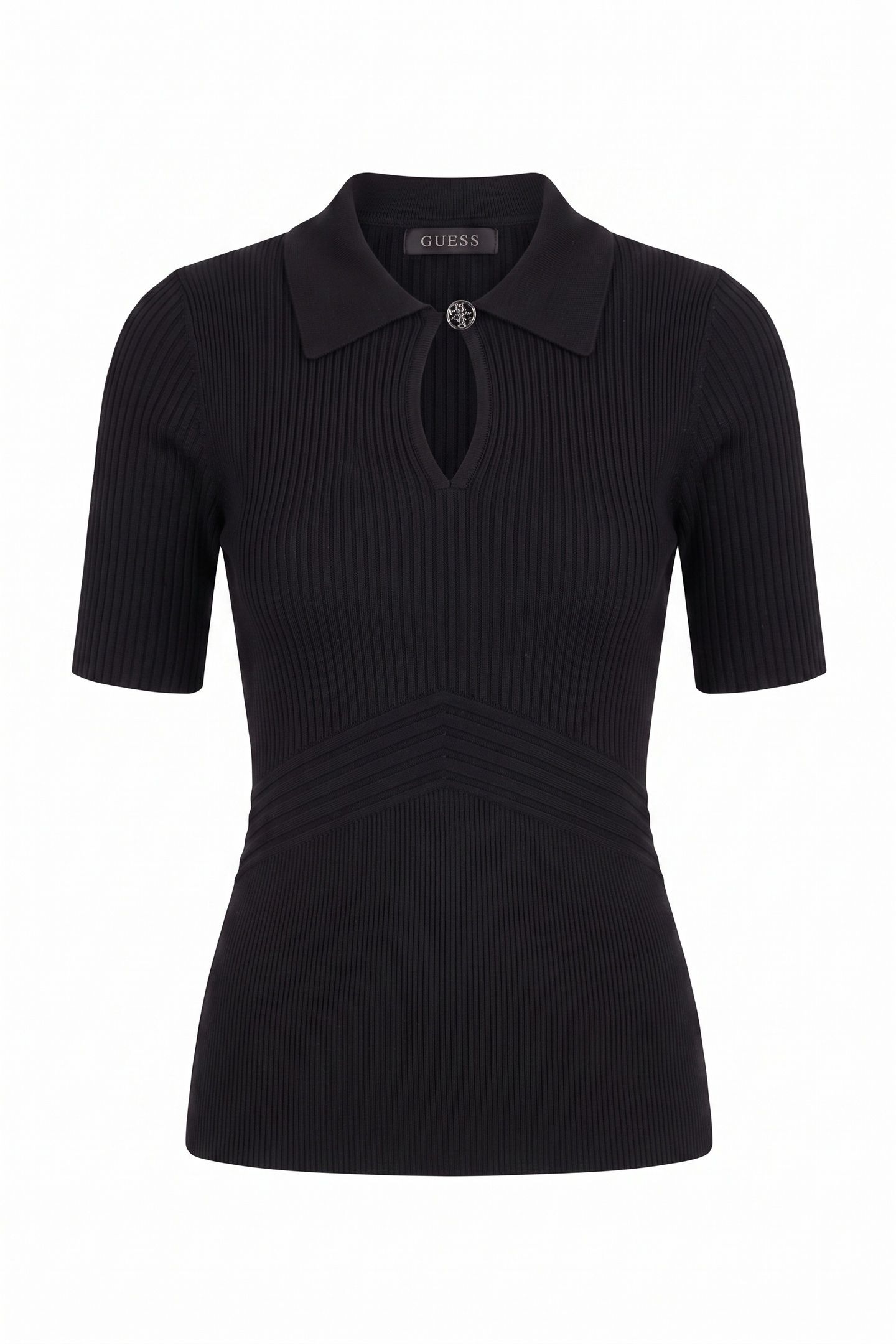 GUESS ECO FLORA CUT-OUT POLO S JET BLACK A996 3
