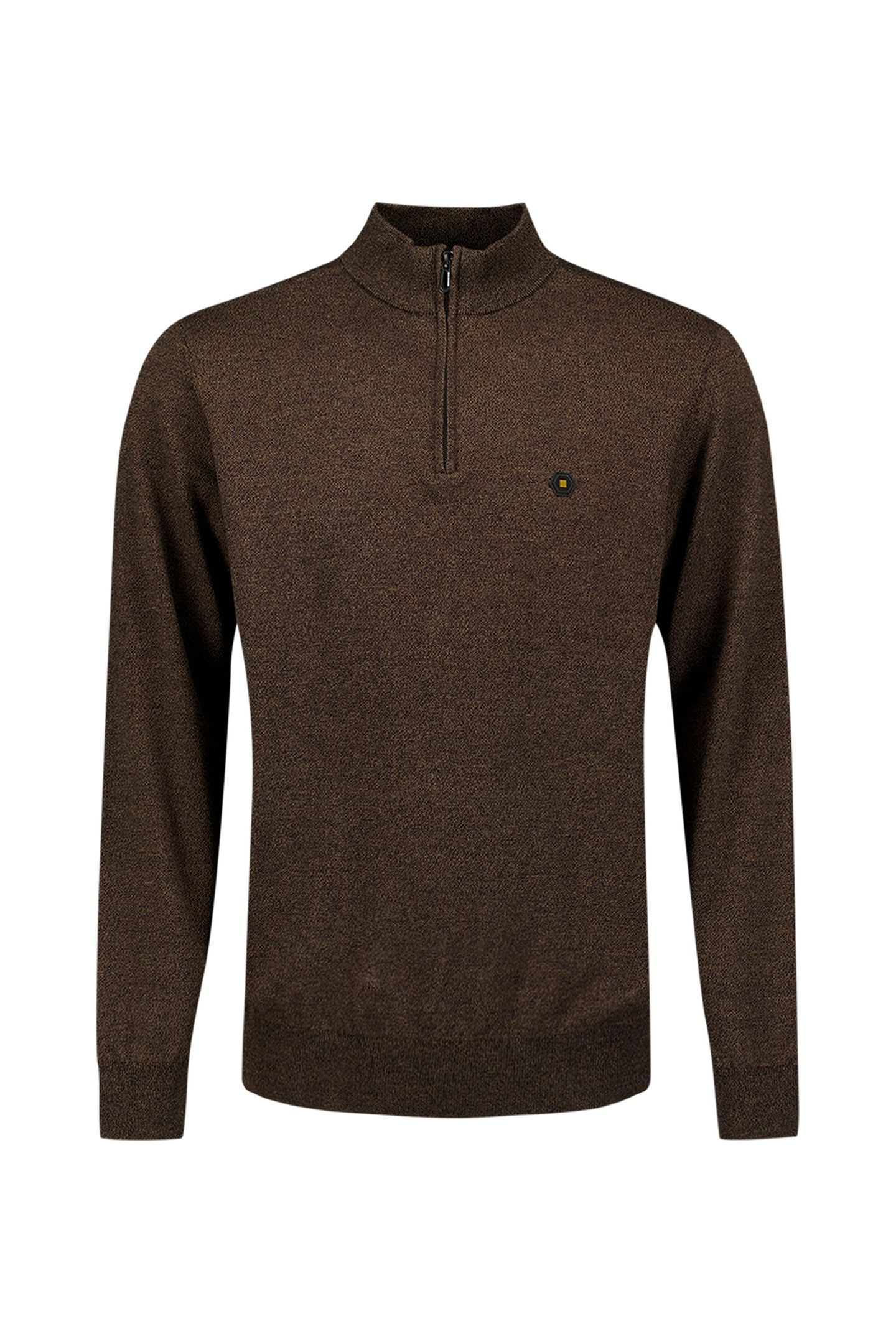 PULLOVER HALF ZIP 2 COLOURED MELANGE TAUPE 5