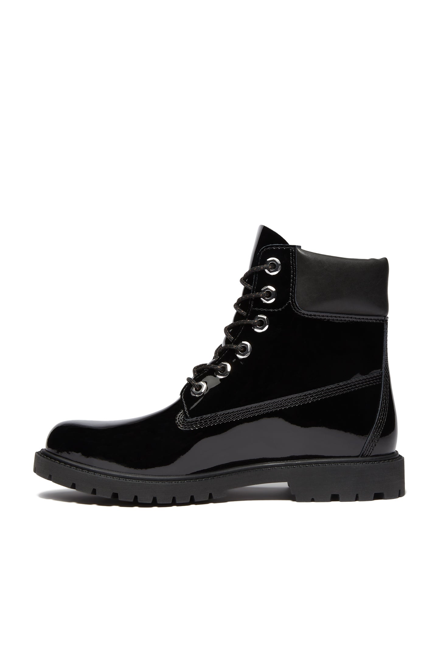 PREMIUM 6 INCH LACE UP WATERPROOF BOOT BLACK PATENT LEATHER 2