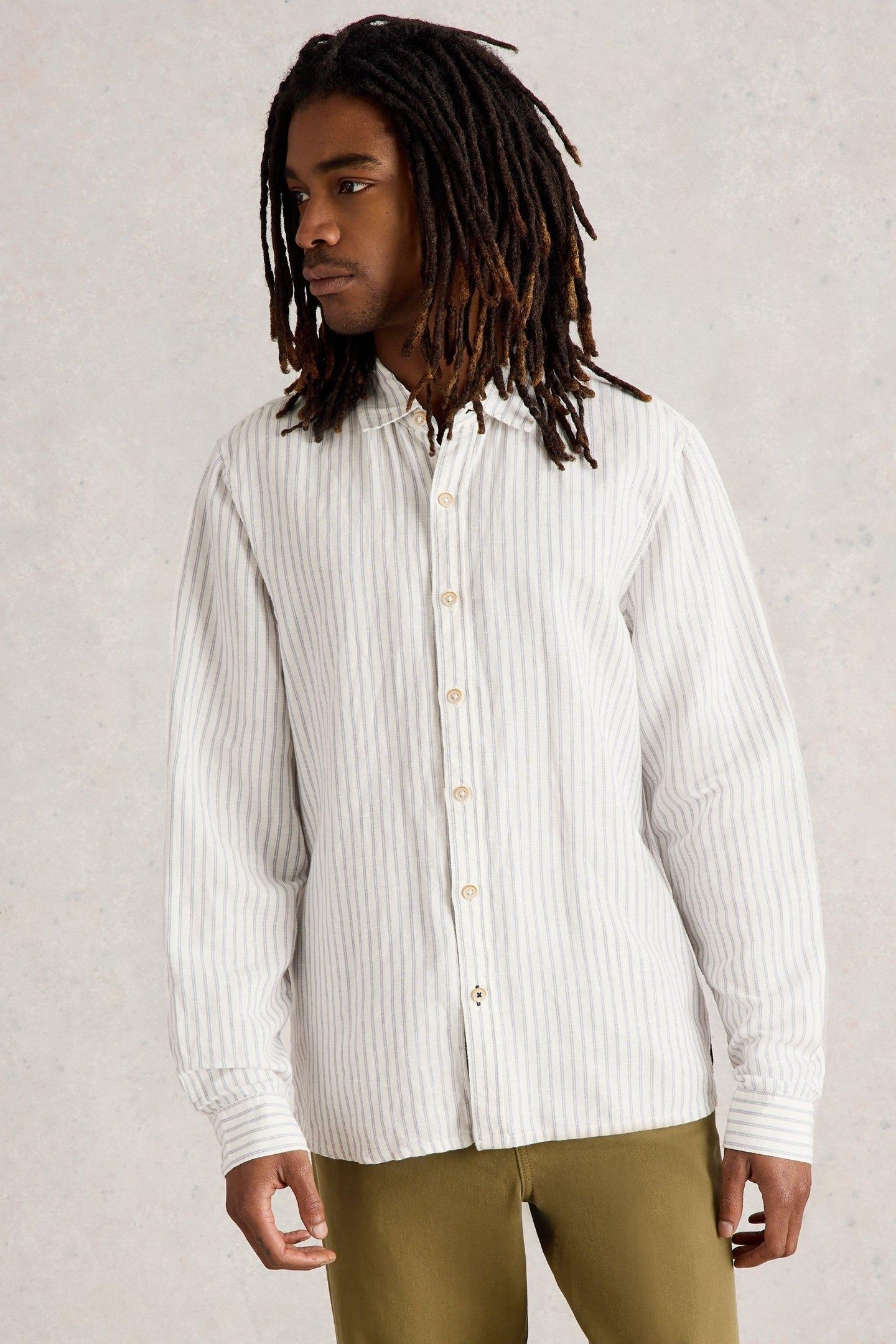 KESWICK STRIPE LS LINEN SHIRT NATURAL MULTI 2