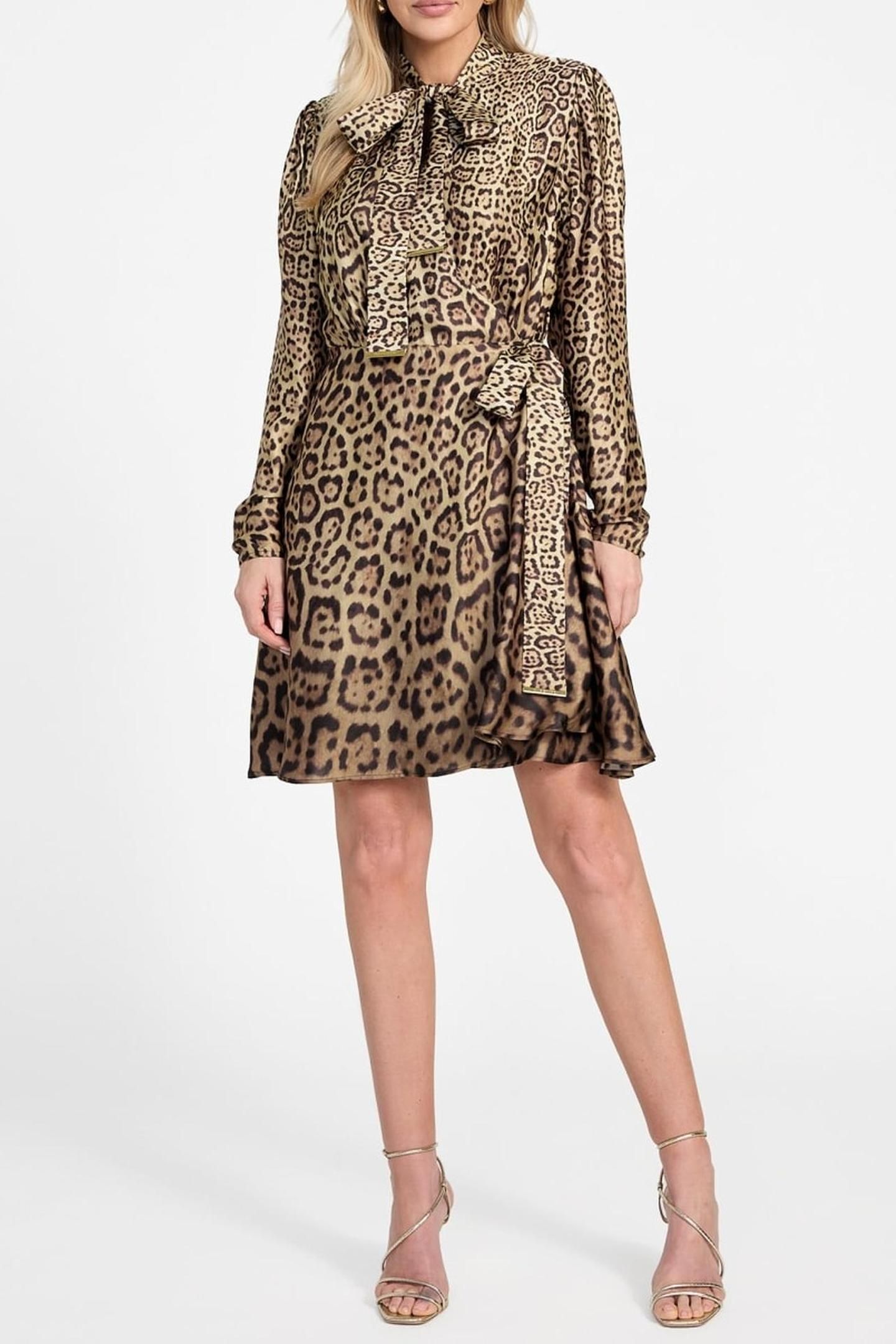 ALANIS WRAP W/TIE LS CHARMING LEOPARD DEG 4