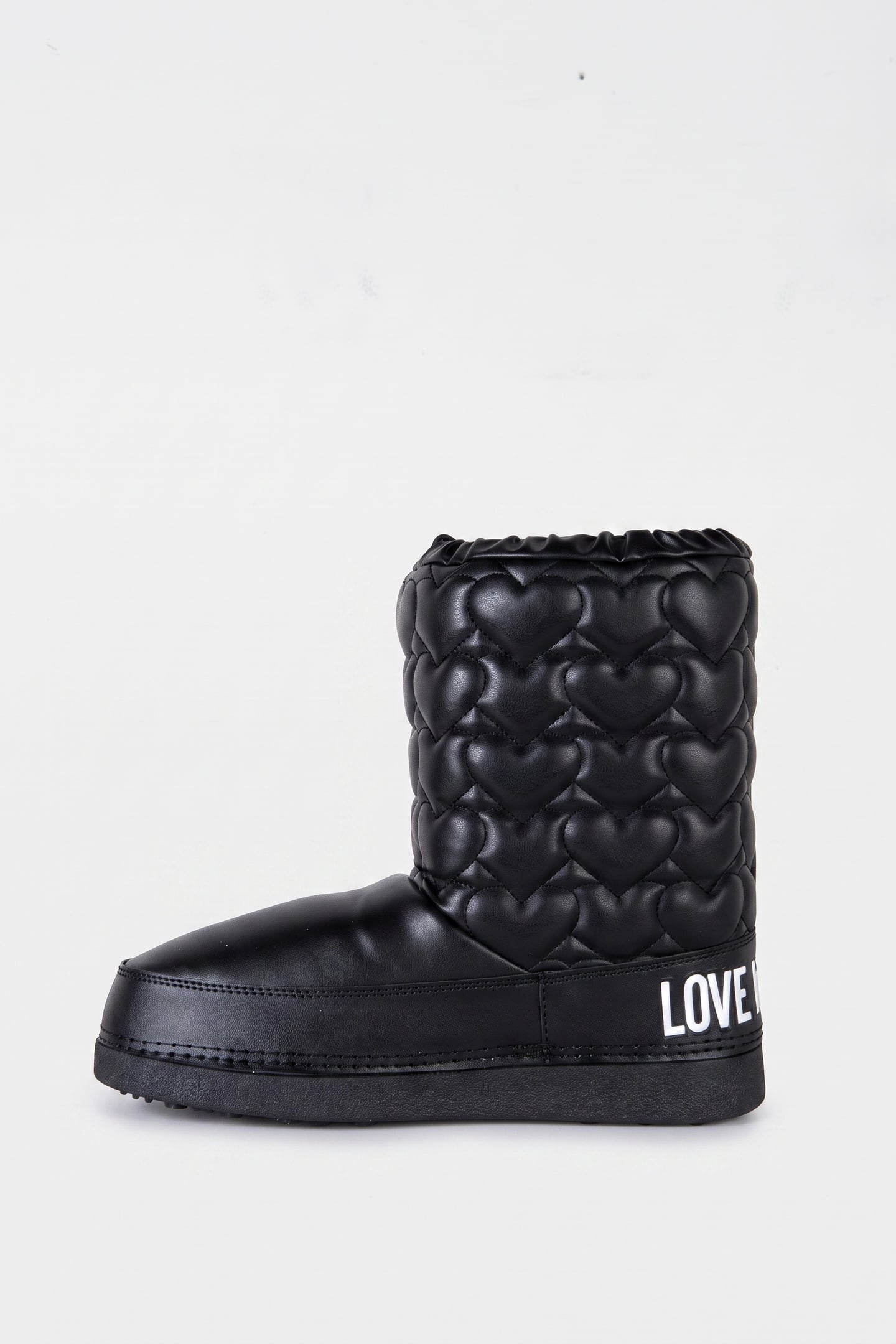 HEART QUILTED SNOW BOOTIES BLACK 2