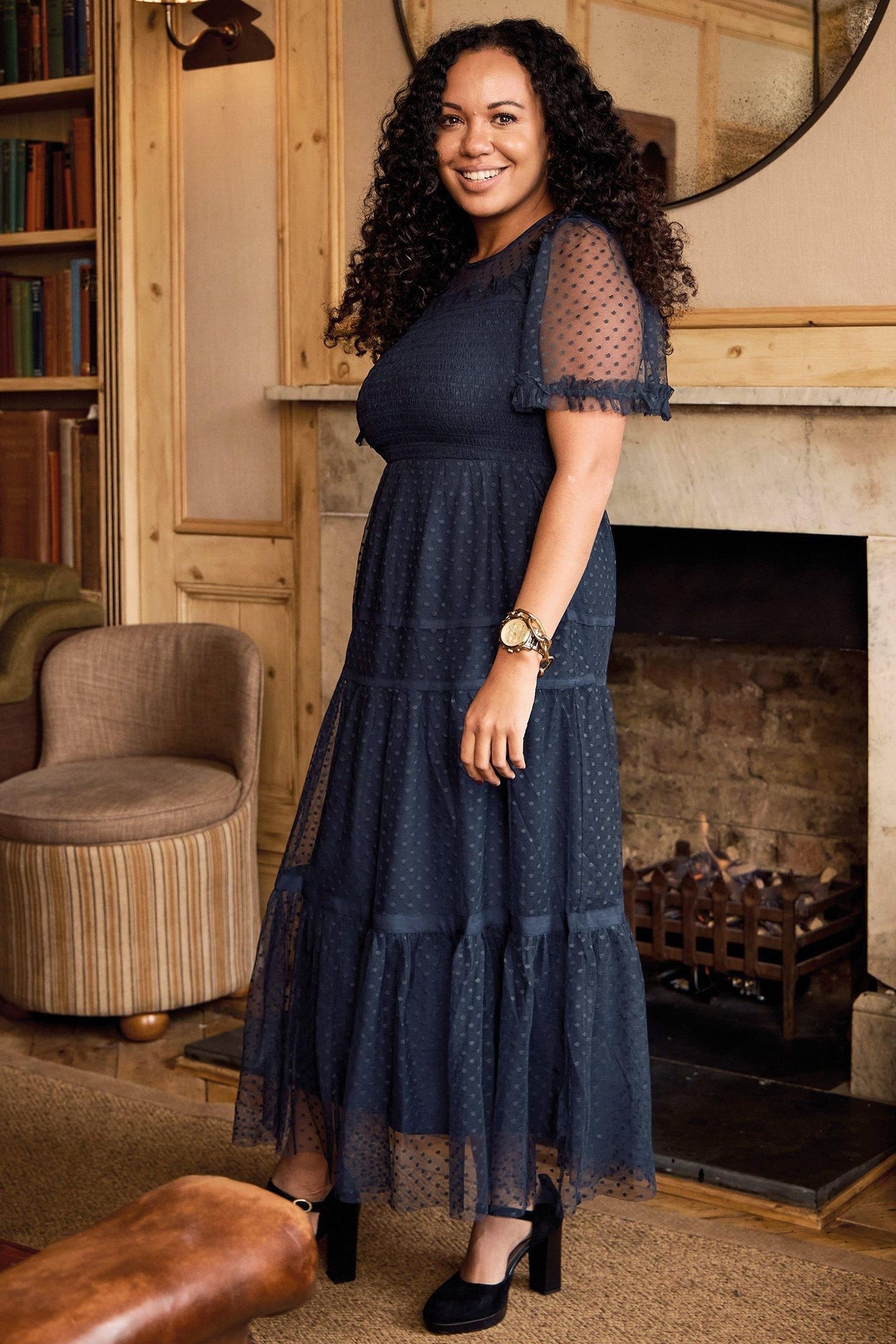 NOVA TULLE DRESS NAVY MULTI 9