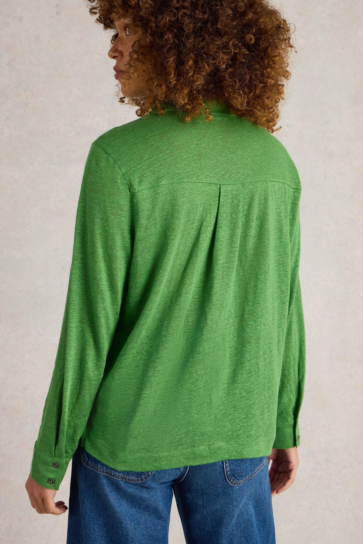 CHARLIE LINEN SHIRT MID GREEN 3