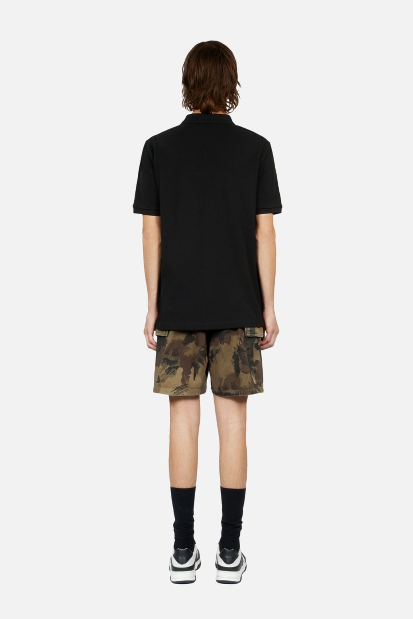 POLO WITH CAMO HEART PRINT BLACK 3