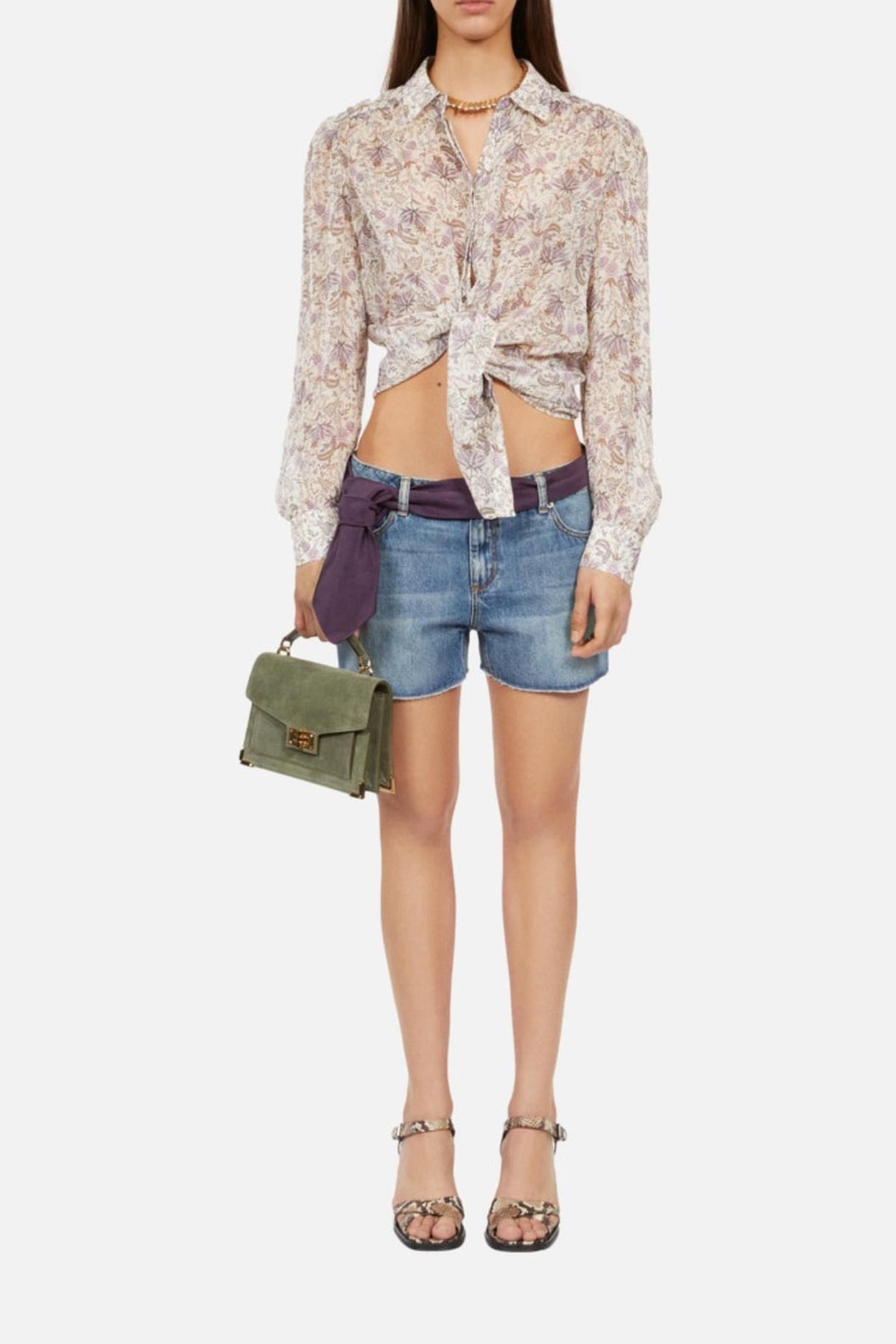 LONG-SLEEVED SHIRT WITH CLASSIC COLLAR ECRU/MAUVECHALK 2