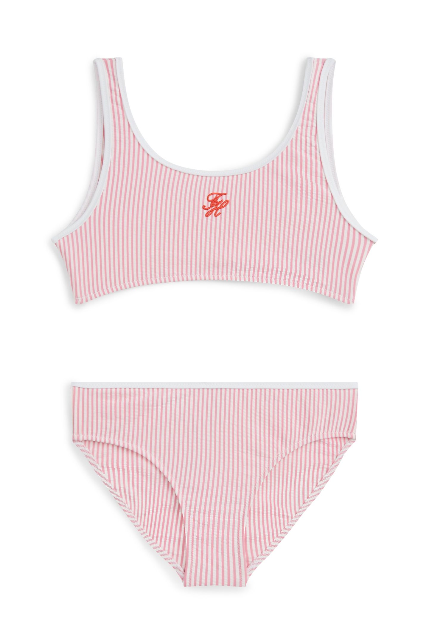 GIRLS BRALETTE SET SEERSUCKER ROSE PETAL ITHACA 1