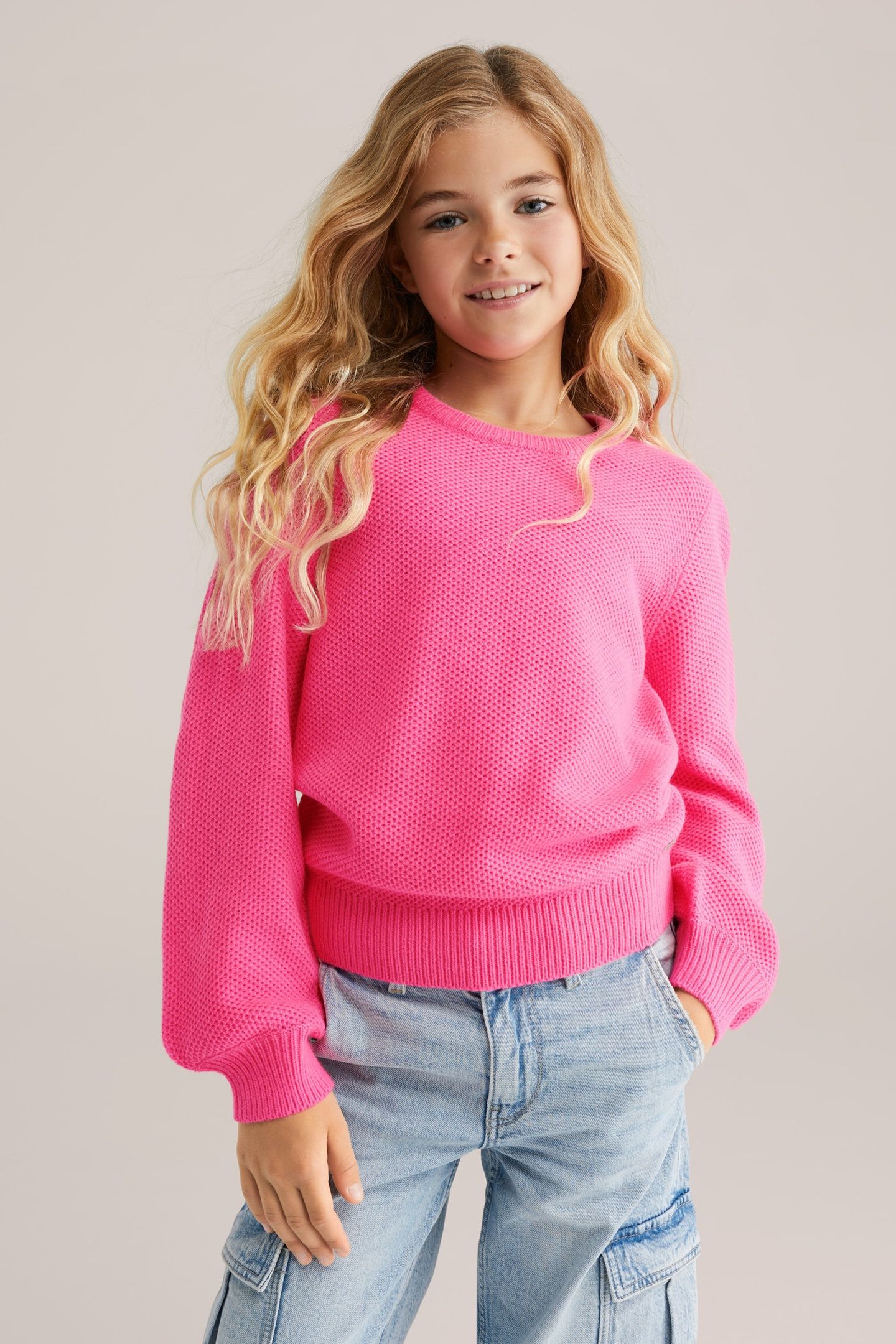 KNITTED PULLOVER BRIGHT PINK 1