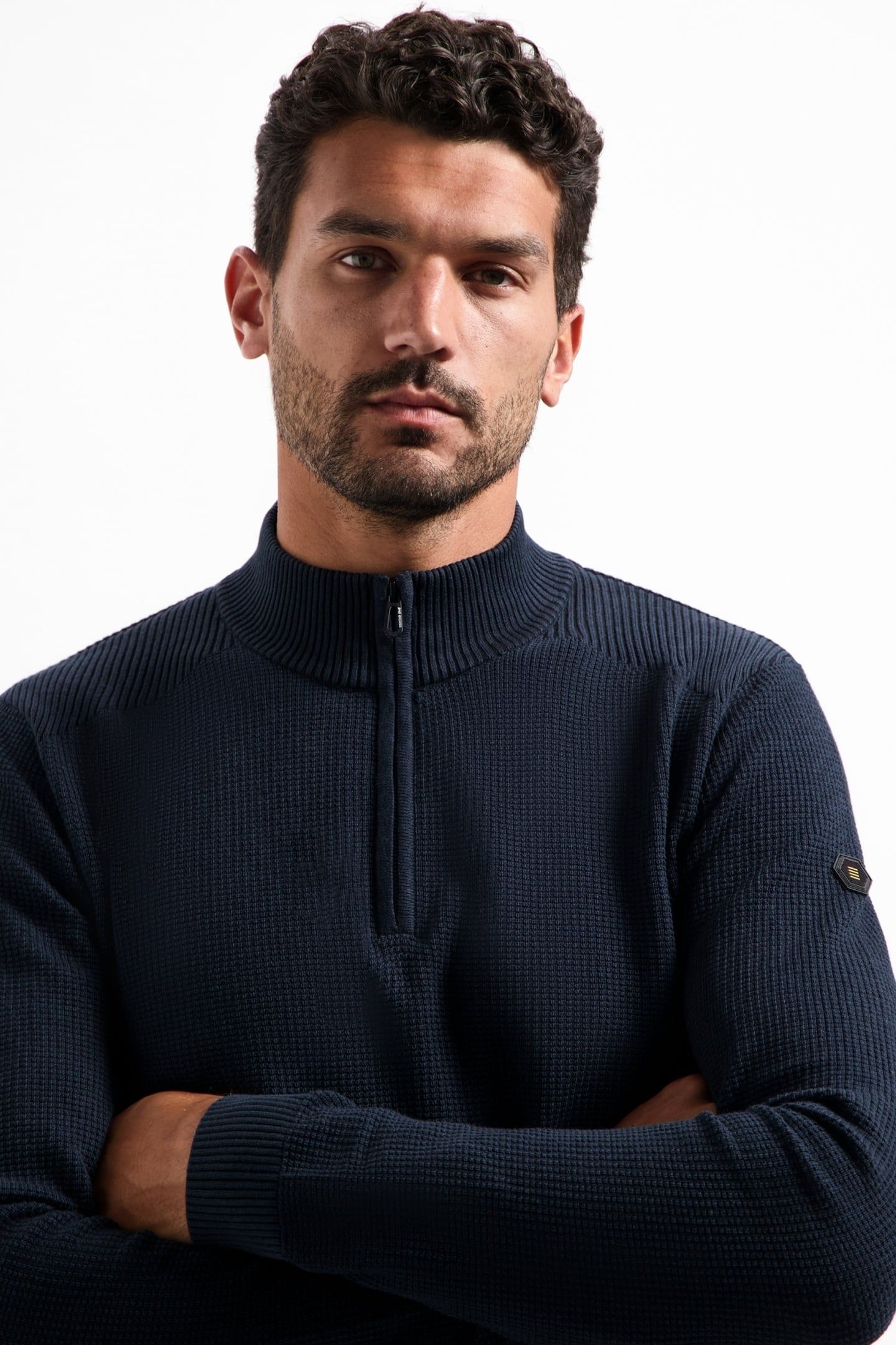 PULLOVER HALF ZIP PLATED STRUCTURE KNIT NIGHT 7