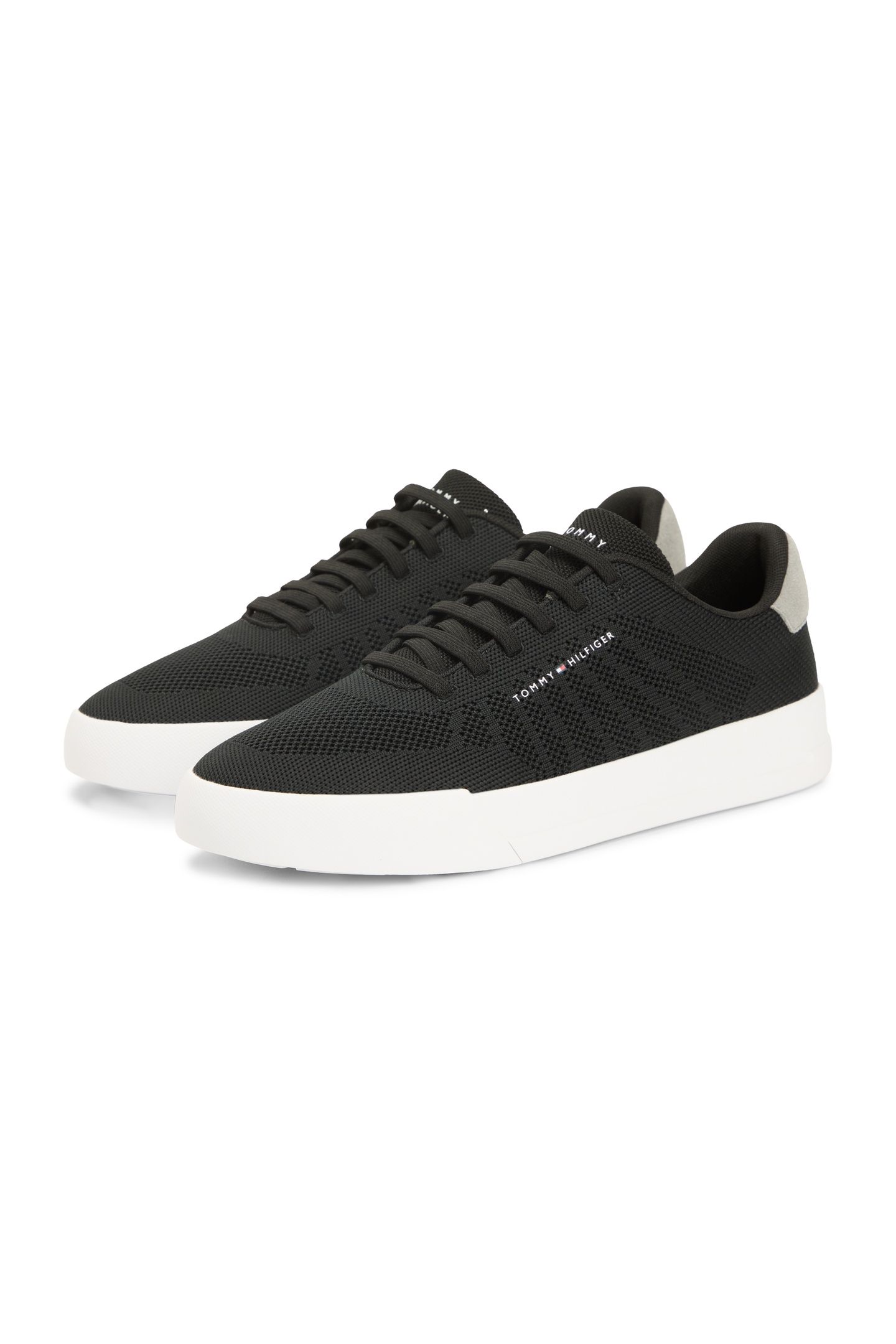 LOGO KNIT COURT TRAINERS BLACK 3