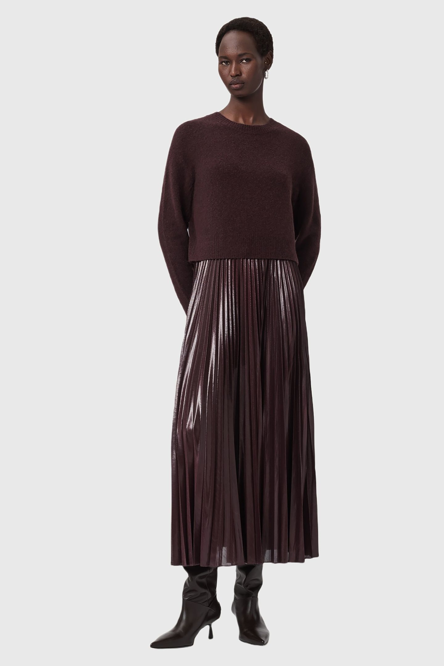 SPARK CREW DRESS OXBLOOD RED 5