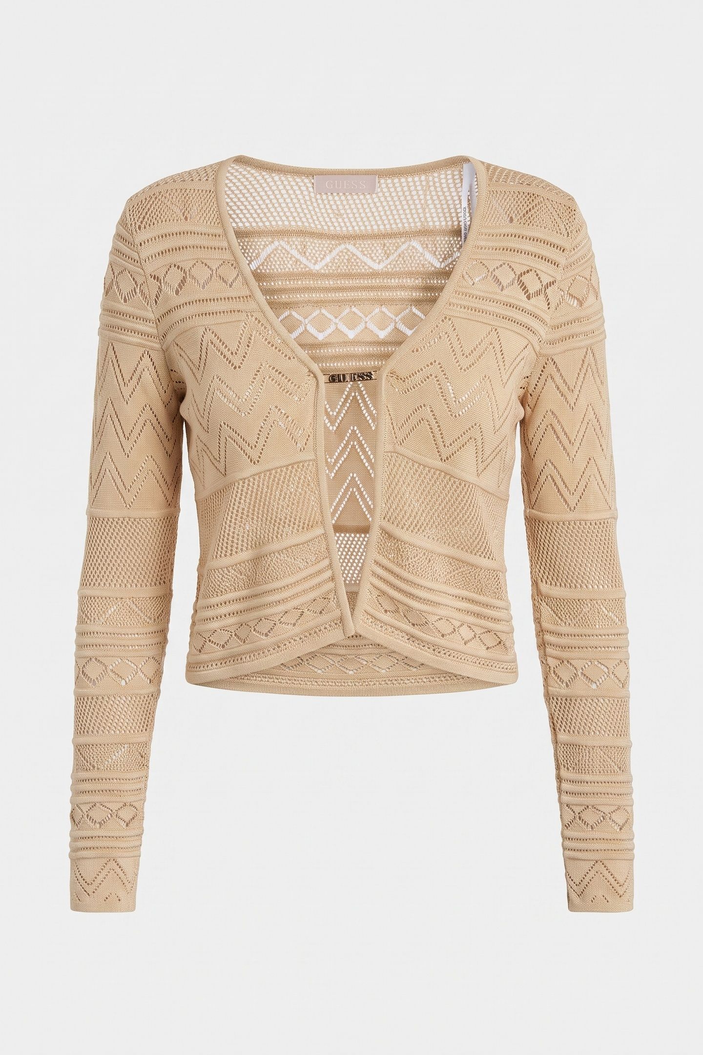 GUESS ECO NELLIE LS CARDI SWTR GOLD LUREX 4