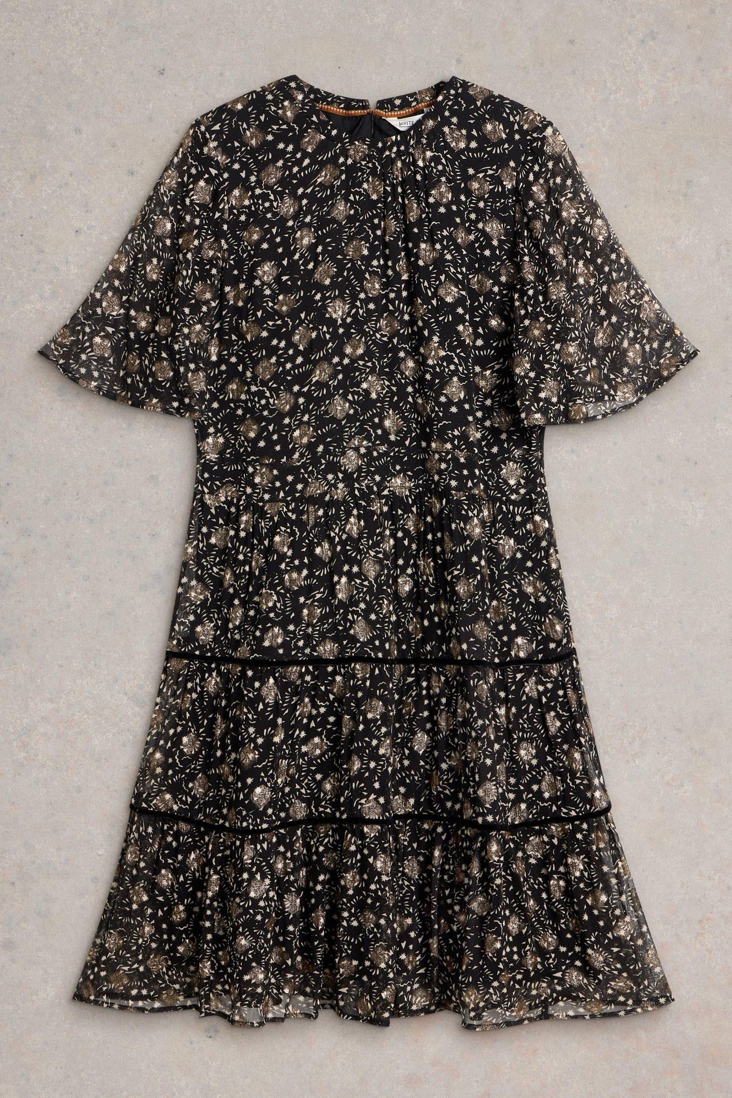 ERIN METALLIC DRESS BLACK MULTI 4