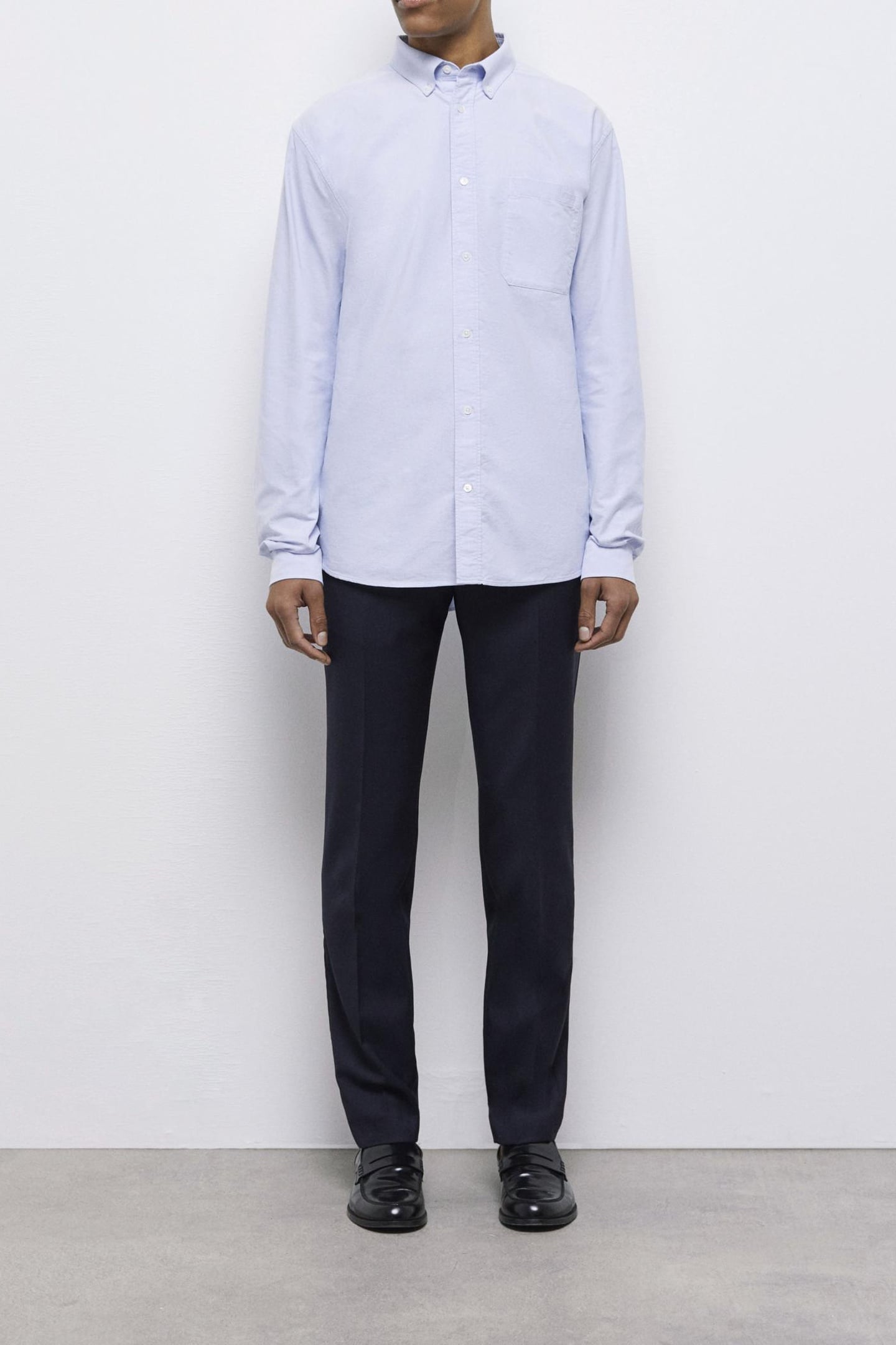 LONG-SLEEVED SHIRT WITH CLASSIC COLLAR LIGHT BLUE 1